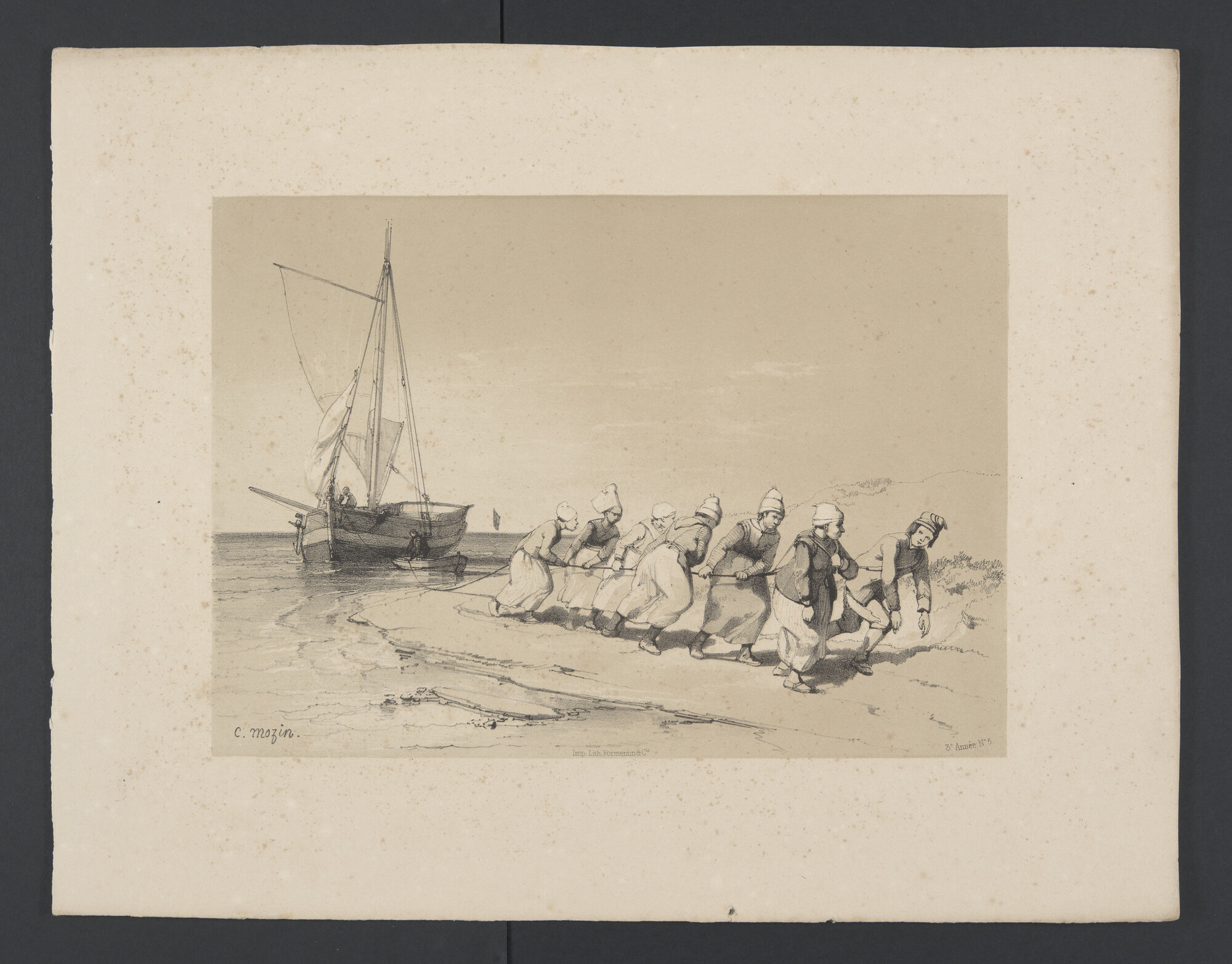 2023.0413; Prentenboek met scenes rond diverse vissersschepen en sloepen; prentenboek