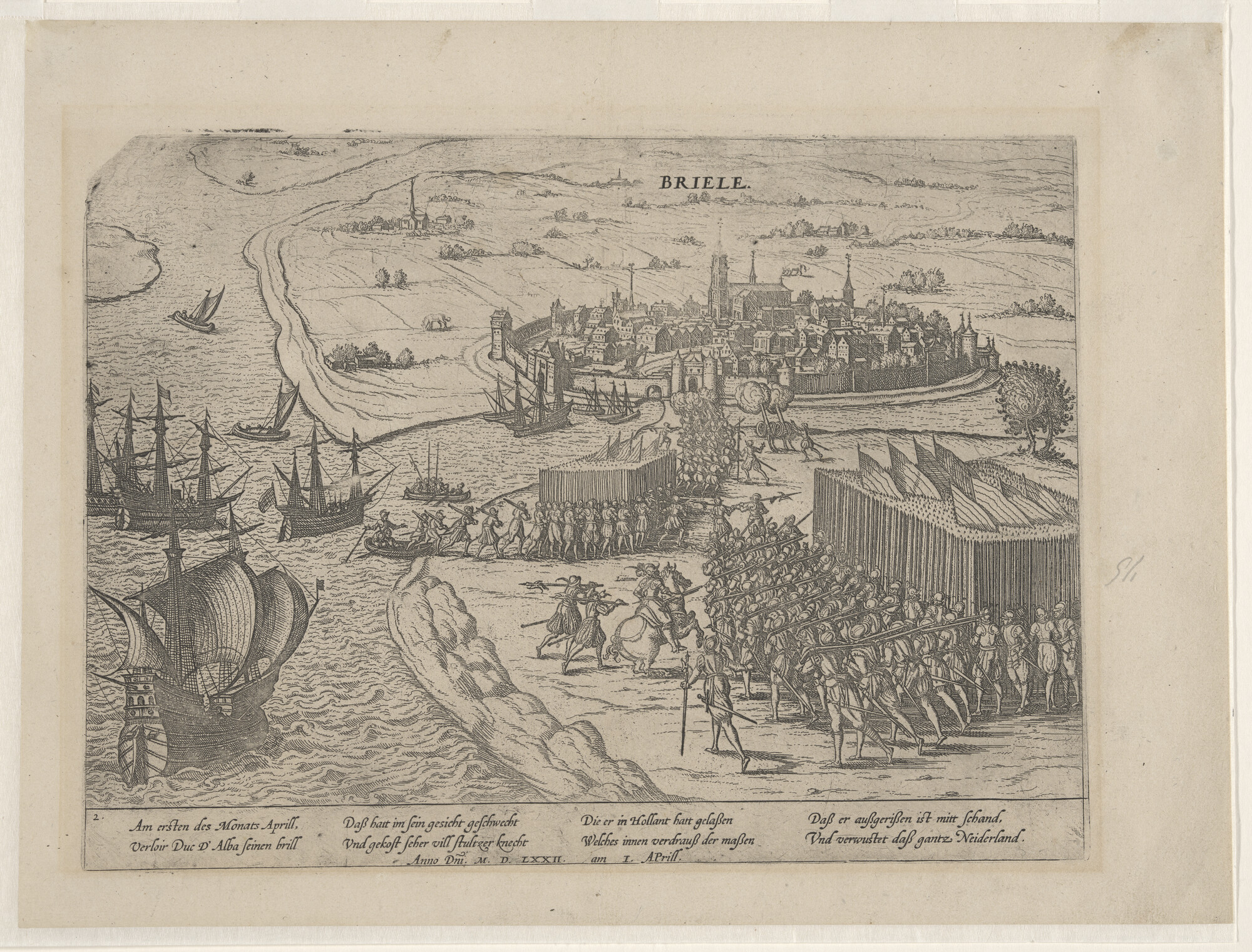 A.0145(027)117; Inneming van Den Briel door de Watergeuzen, 1 april 1572; prent