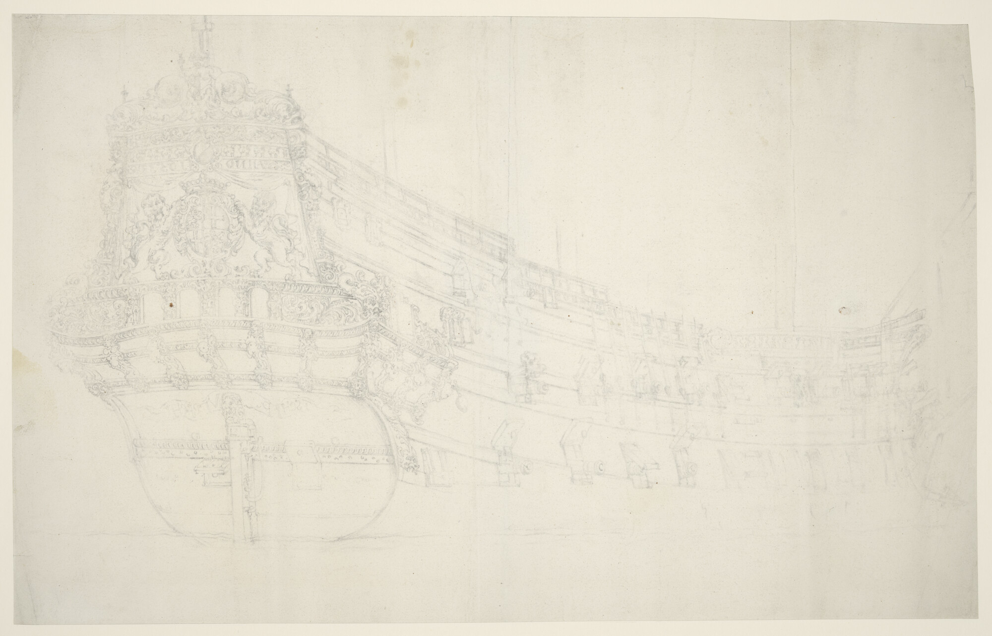A.2477(04); Het oorlogsschip Utrecht; tekening