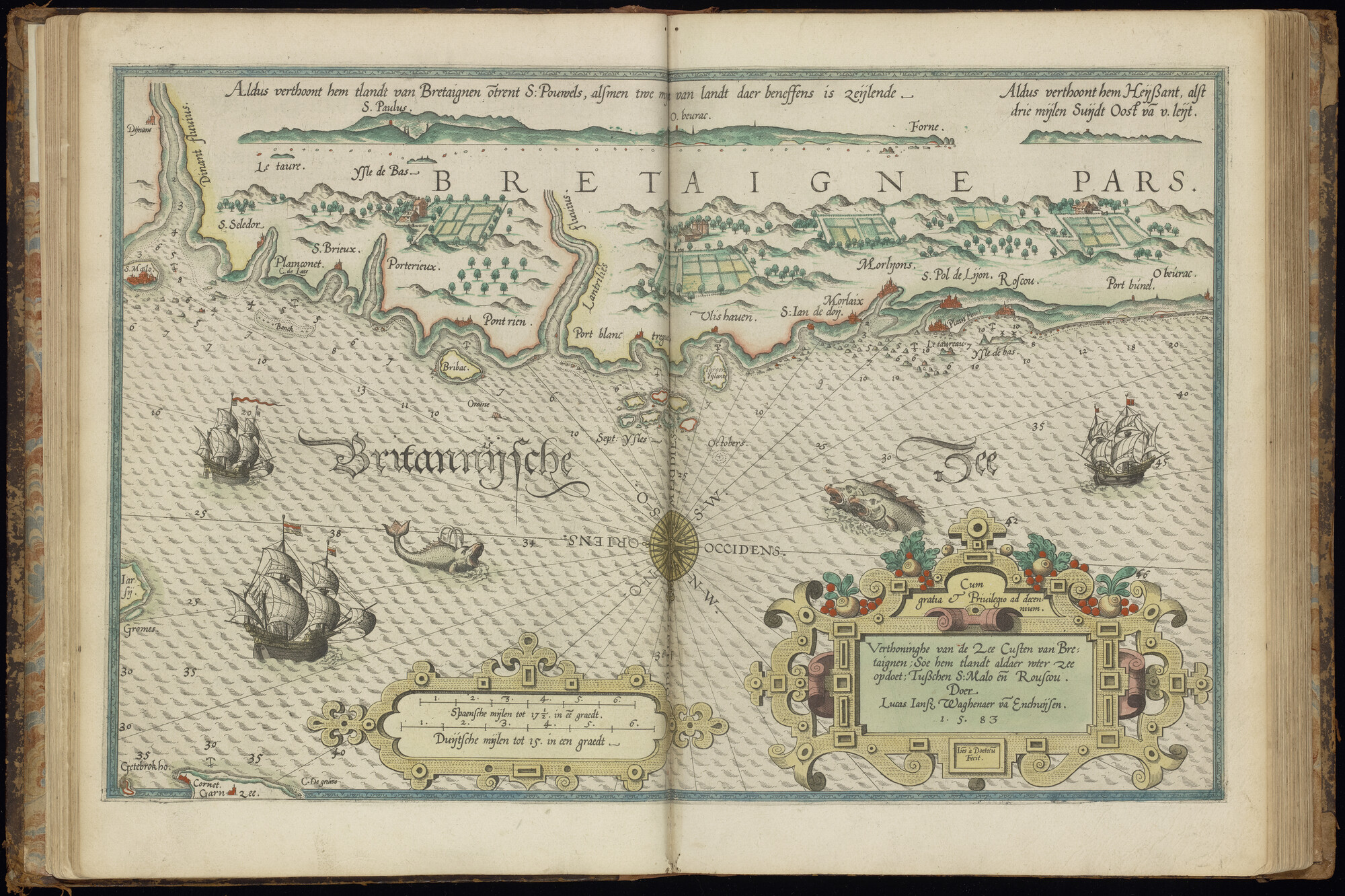 S.3034 [kaart 013]; Kaart van de kust van Bretagne bij Morlaix; kaart