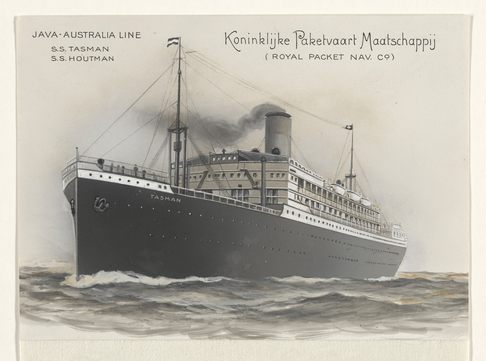1994.5010; Het passagiersschip ss. Tasman; tekening
