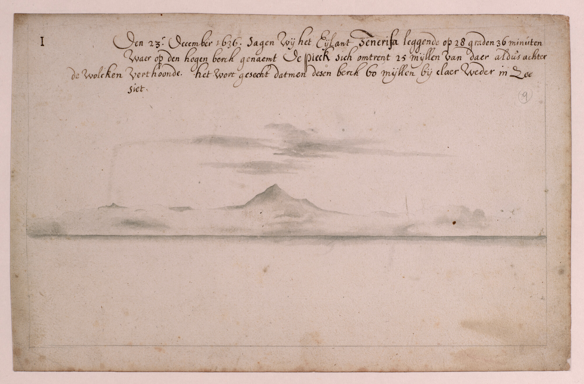 A.3457(09); Landverkenning van Tenerife; tekening