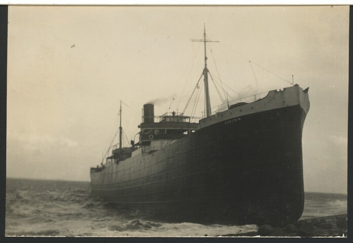 1990.0037; Stranding en berging op de zeedijk bij Den Helder van het Griekse vrachtschip [...]; prentbriefkaart-serie