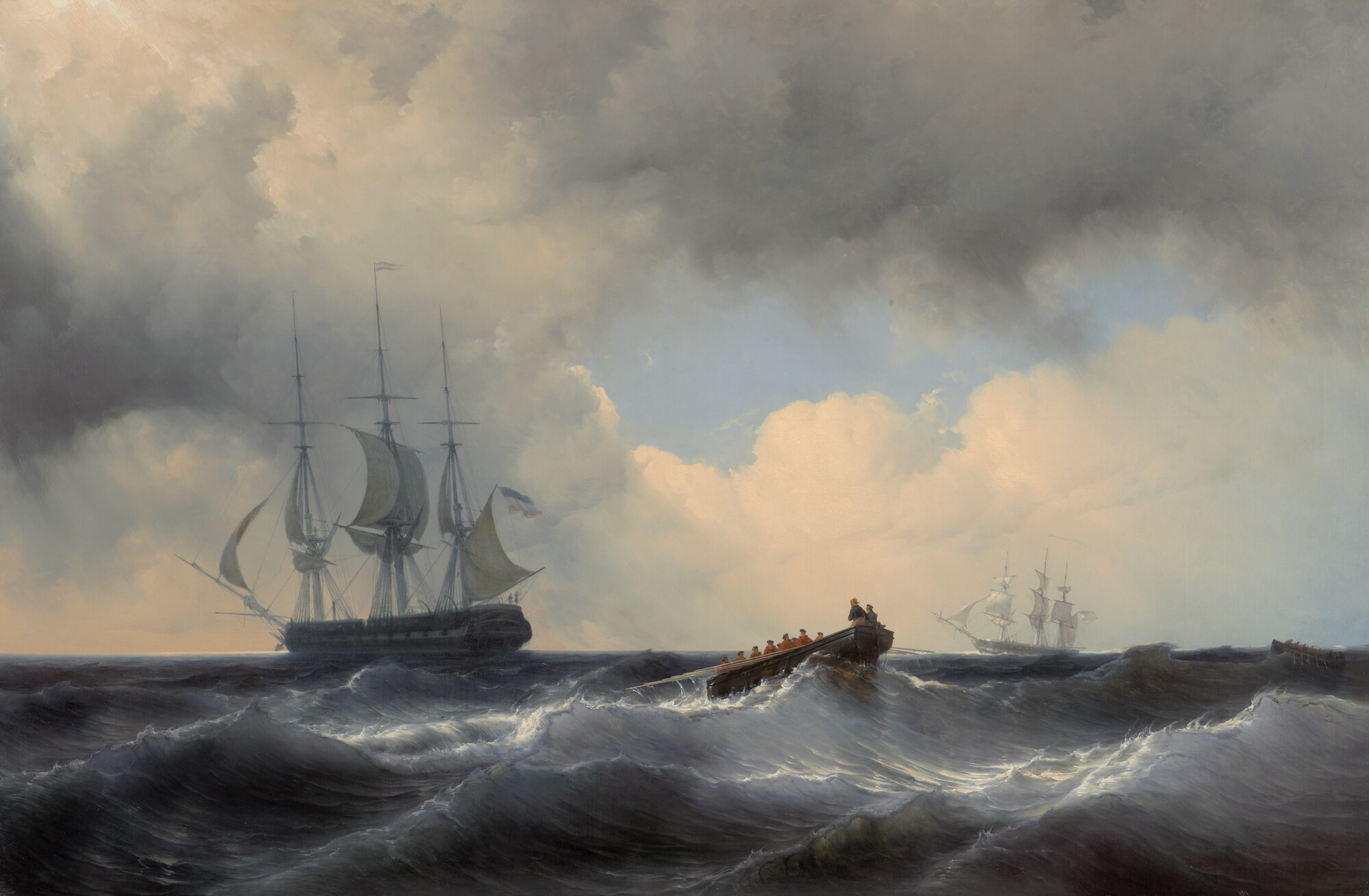 S.0984(03); Man over boord tijdens een eskaderreis naar de Middellandse Zee, 1846; schilderij