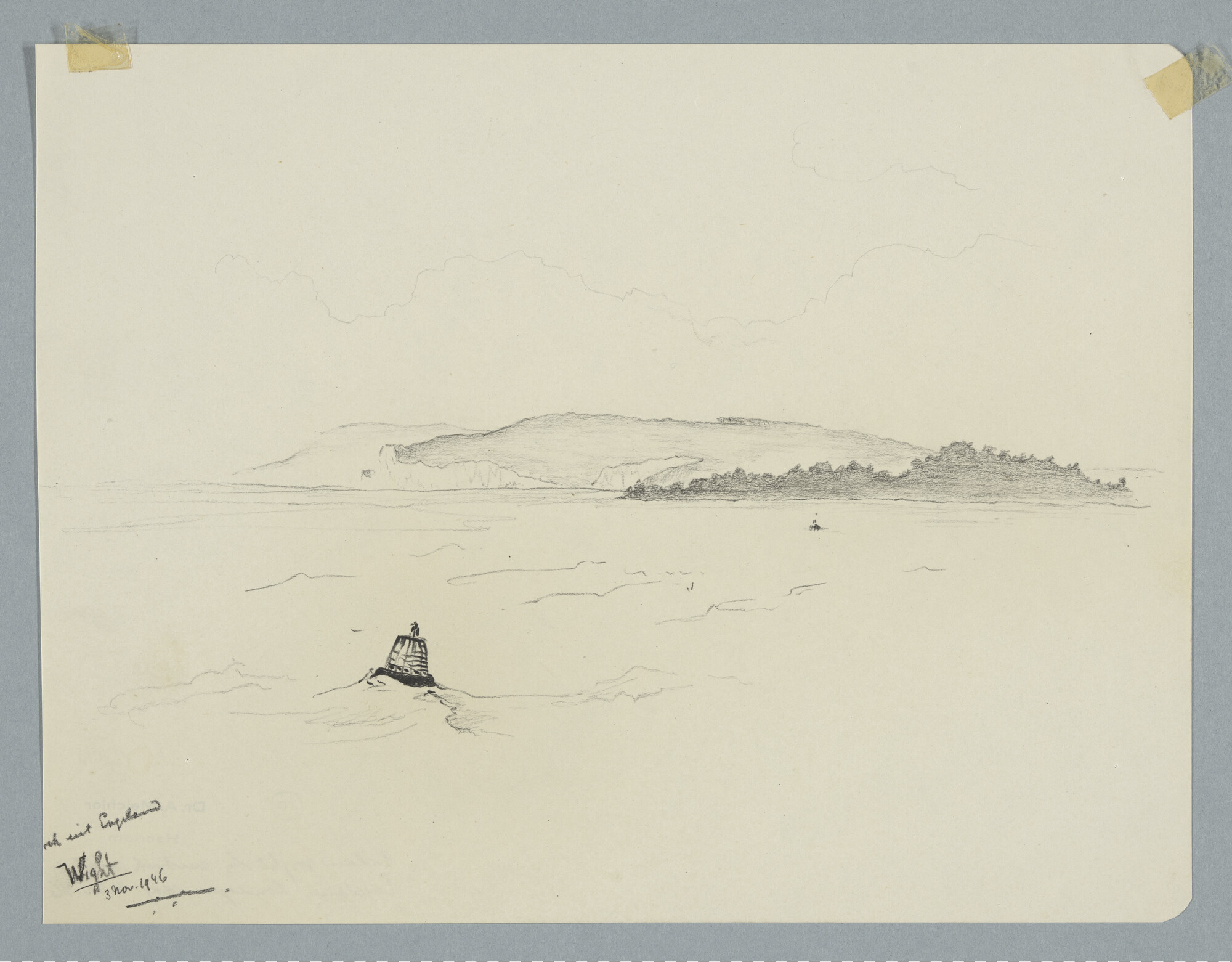 S.4035(003); Afscheid van het eiland Wight; tekening