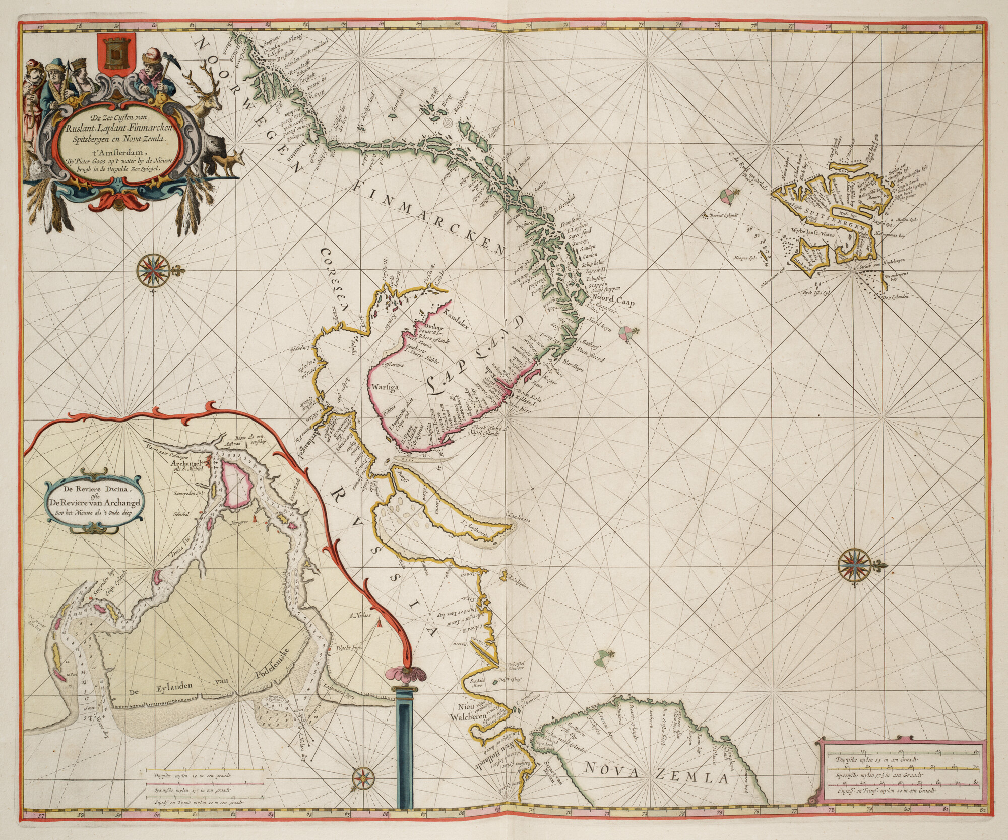 S.1034(17) [kaart 030]; Zeekaart van het noordwestelijk deel van Europa, met de kusten van Noorwegen, Rusland met Spitsbergen en deel van Nova Zembla; zeekaart