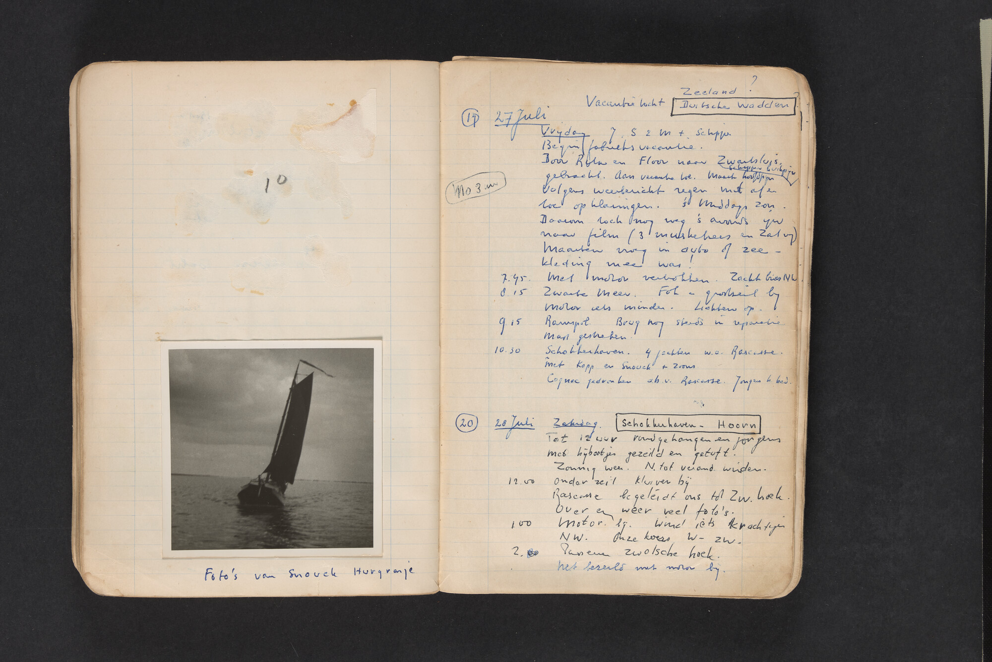 2017.0794; Logboek c.q. fotoalbum van reizen met zeeschouw Grutto in Nederland, 1961-1962; logboek