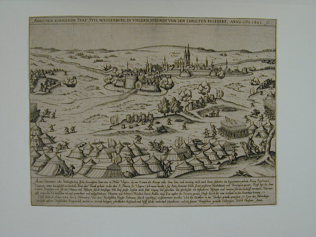 A.0145(027)360; Stuhlweissenburg in Hongarije door de Christenen belegerd, 1601; prent