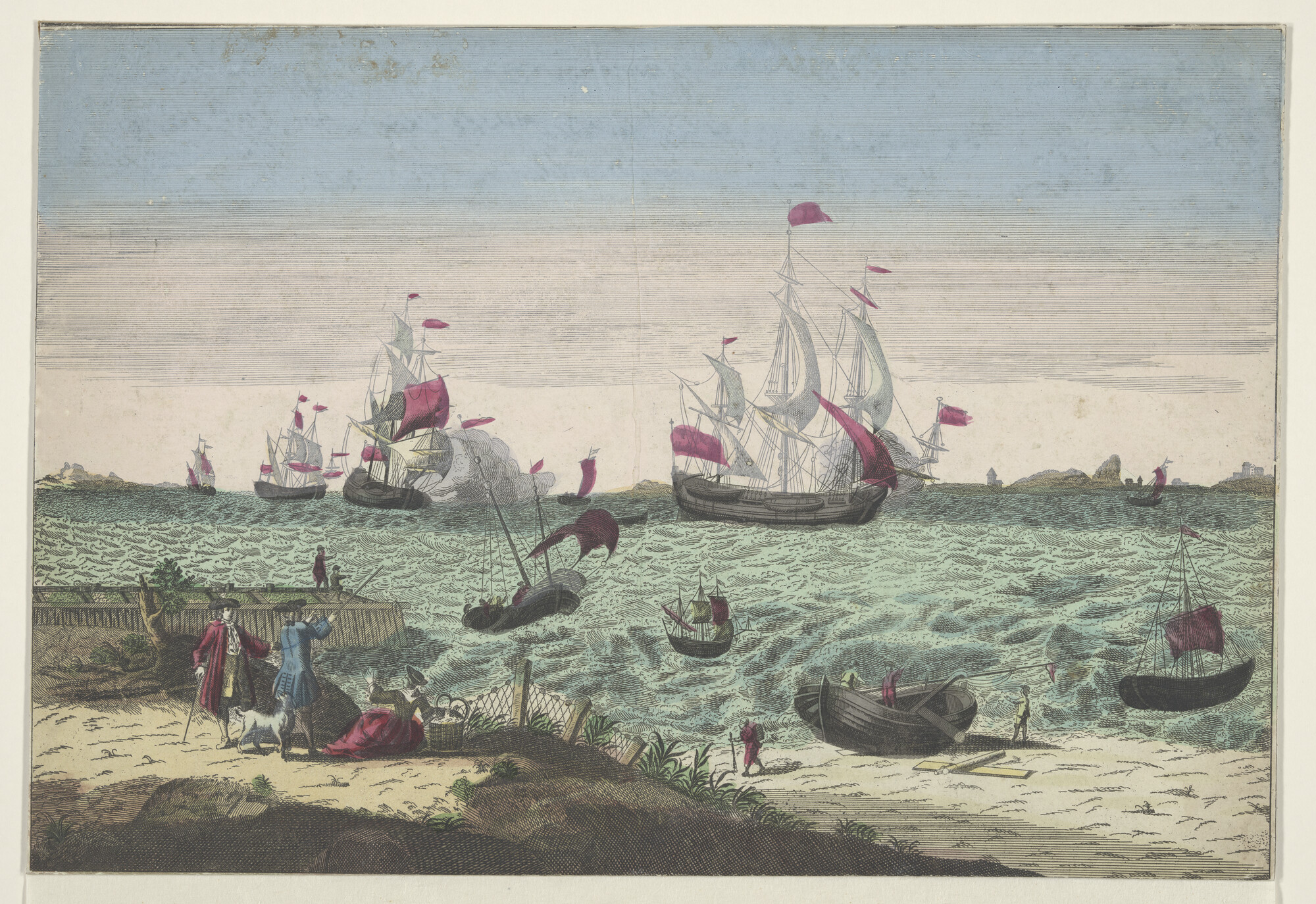 A.2897(04)d 8; De Walvisvangst: het binnenzeilen der Groenlandvaarders; prent