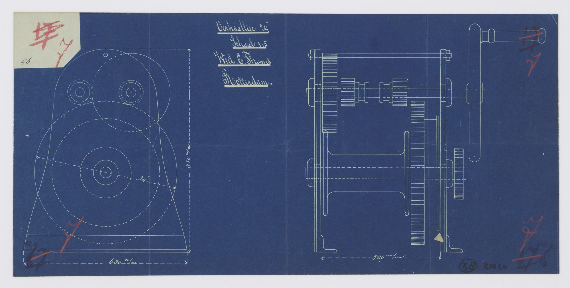 S.2175(4630); Verhaallier; technische tekening