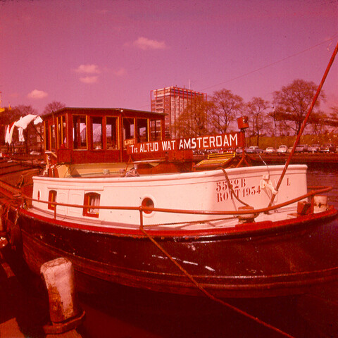 S.9100(2166); Dia van het Havengebouw aan De Ruyterkade in Amsterdam; diapositief