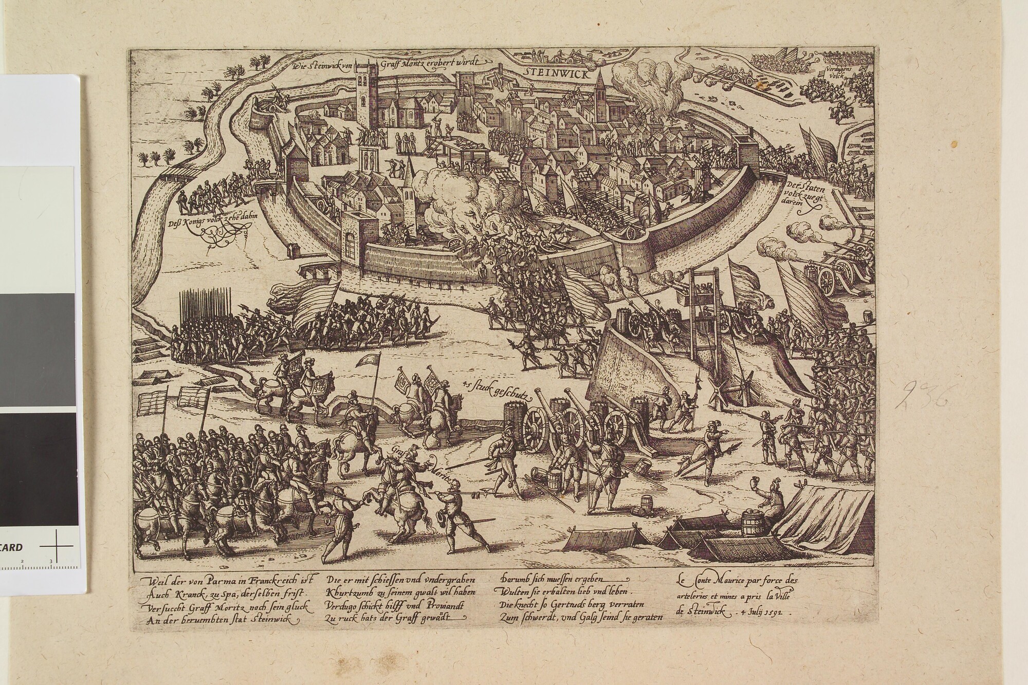 A.0145(027)300; Maurits neemt Steenwijk, 4 juli 1592; prent