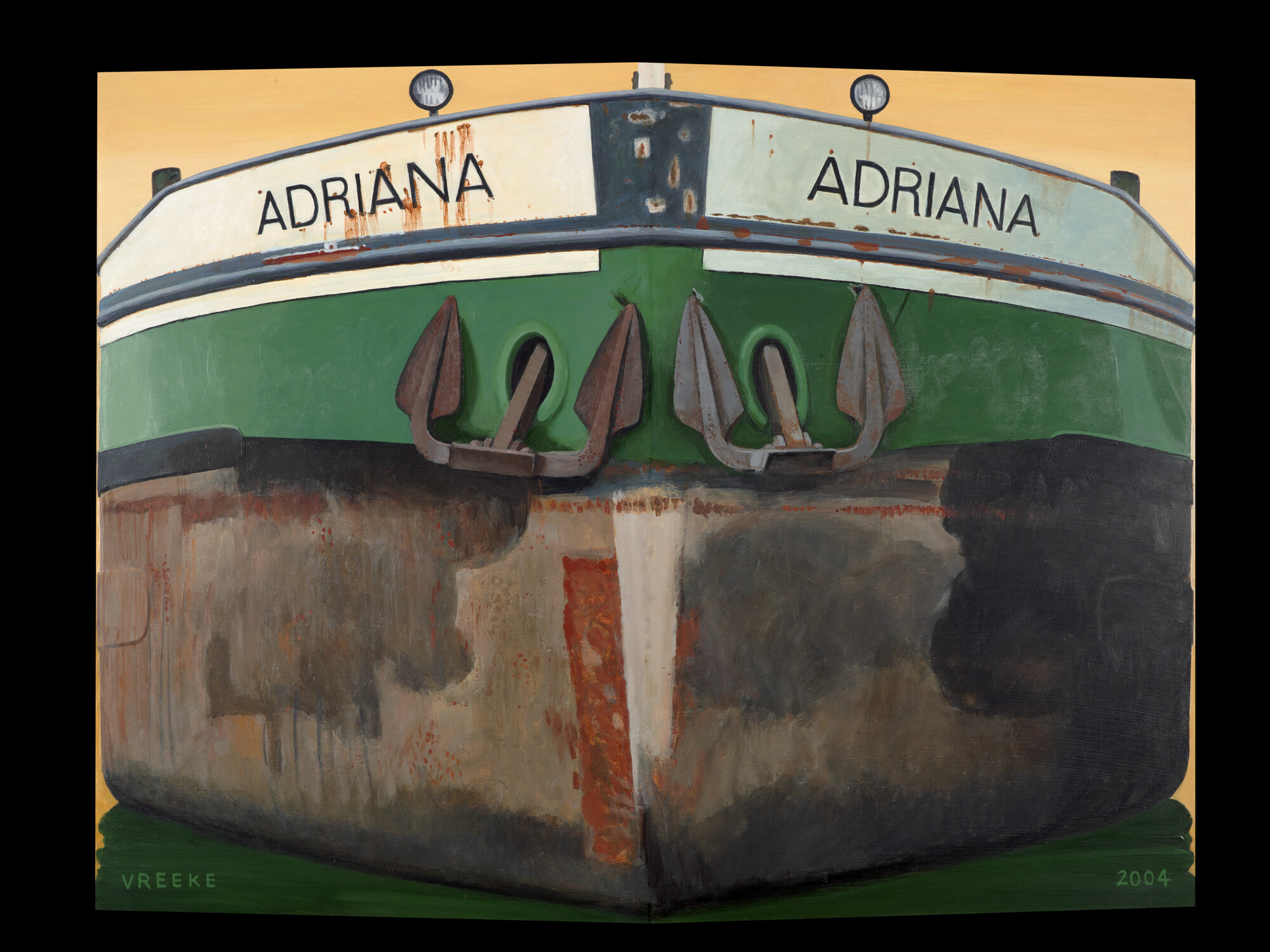 2004.5711; Voorsteven van het binnenvaartschip Adriana; schilderij