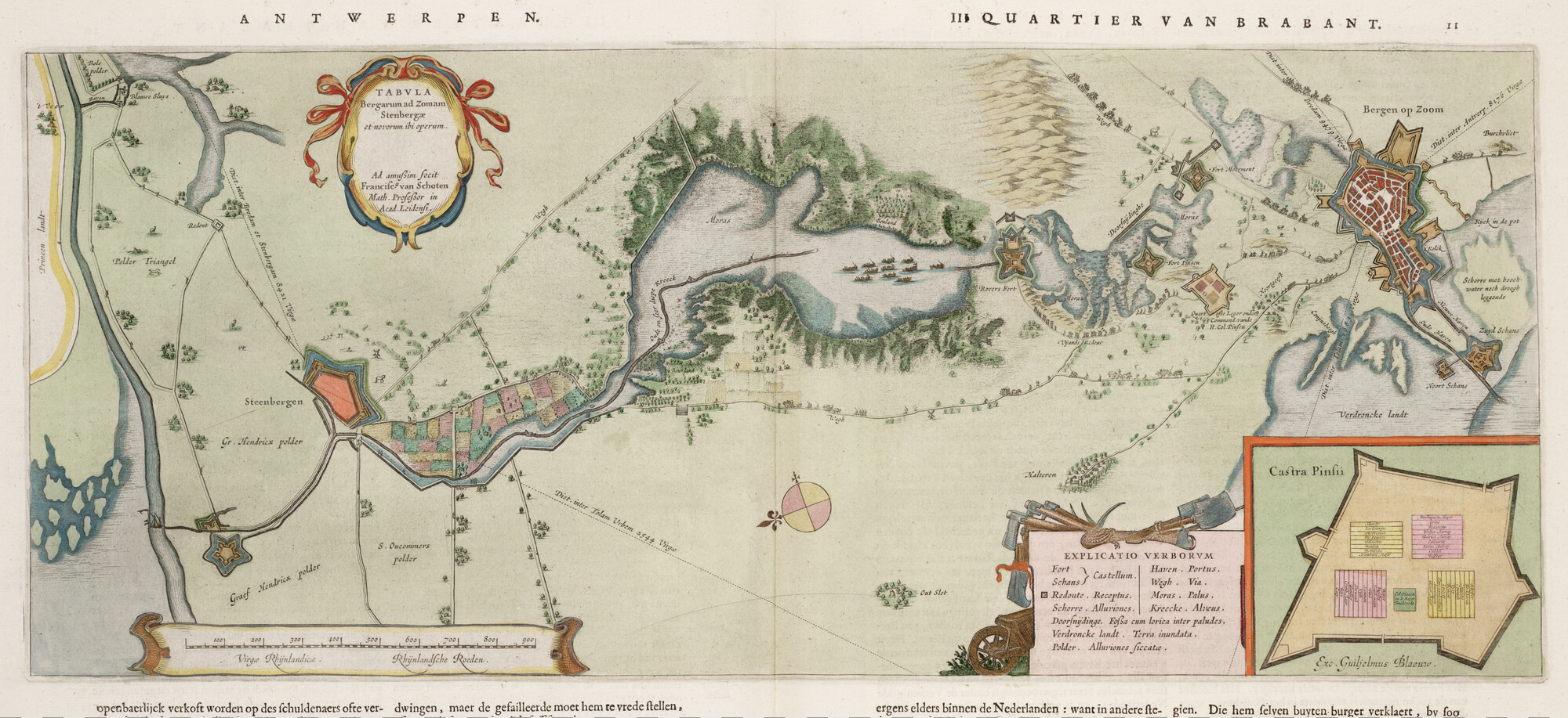 S.1034(03) [kaart 007]; Kaart van Bergen op Zoom met de belegering van de stad in 1627; landkaart