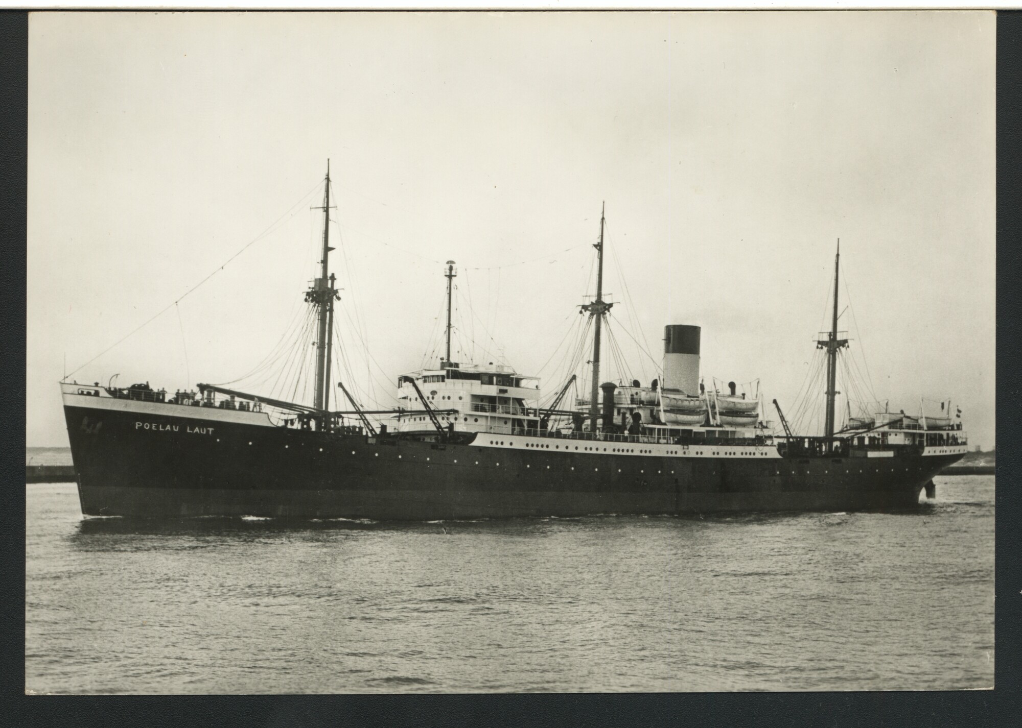 A.4509(021); Het vracht-passagiersschip ms. 'Poelau Laut' van de Stoomvaart; prentbriefkaart