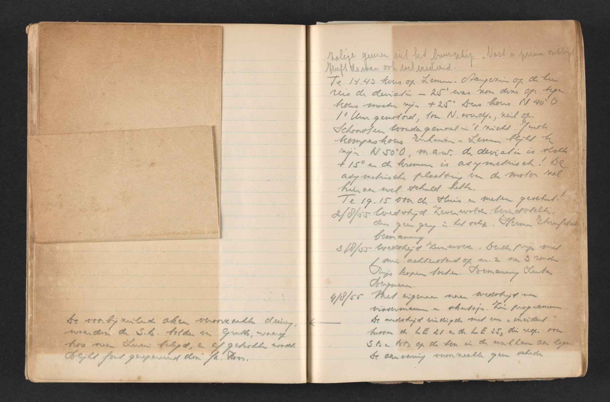 2017.0792; Logboek c.q. fotoalbum van reizen met zeeschouw Grutto in Nederland, 1955-1957; logboek