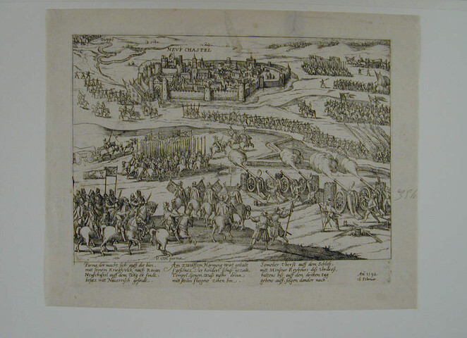 A.0145(027)073; Beleg van Neufchateau door Parma in 1592; prent