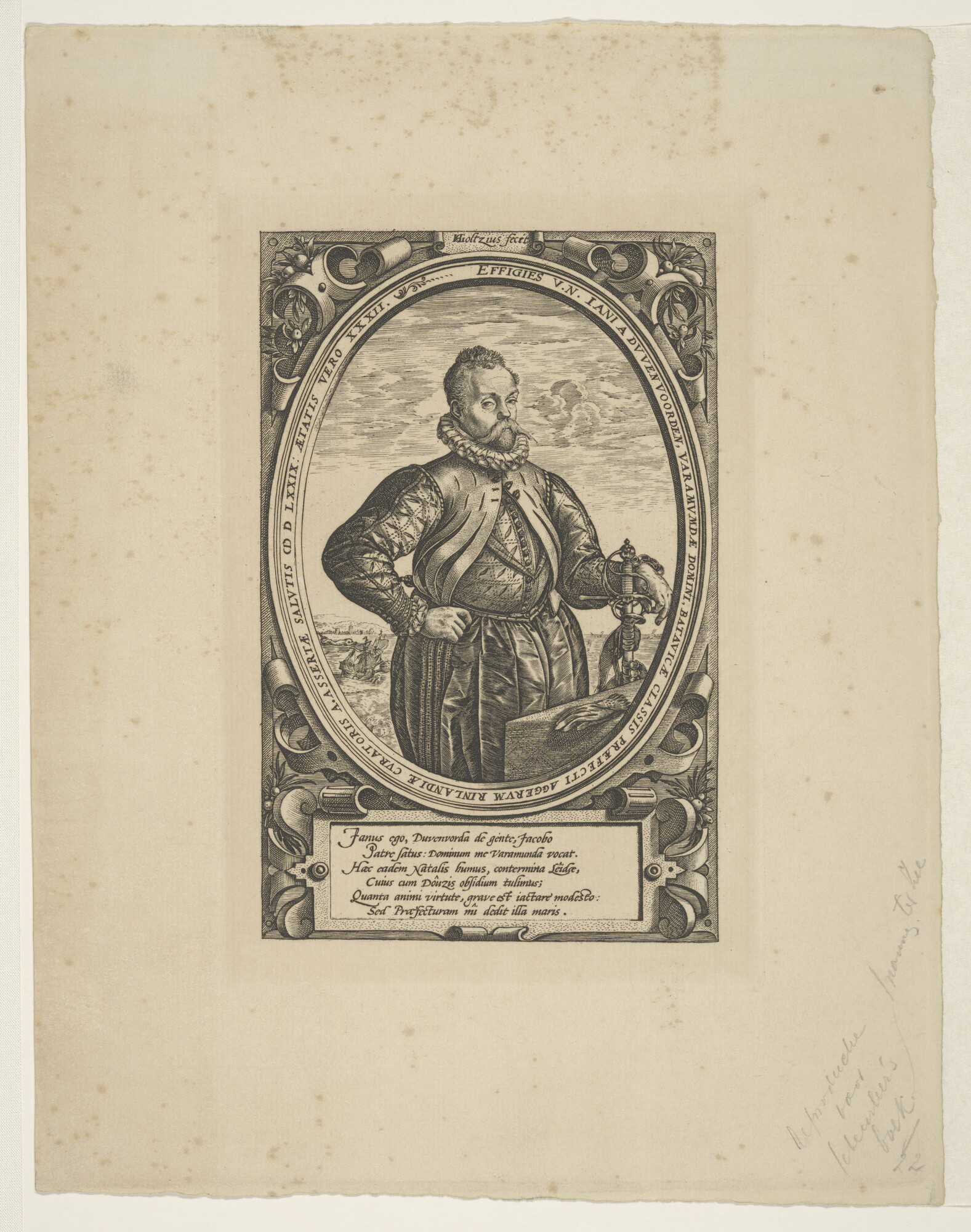 A.0671(08)4; Portret van J. van Duivenvoorde; prent