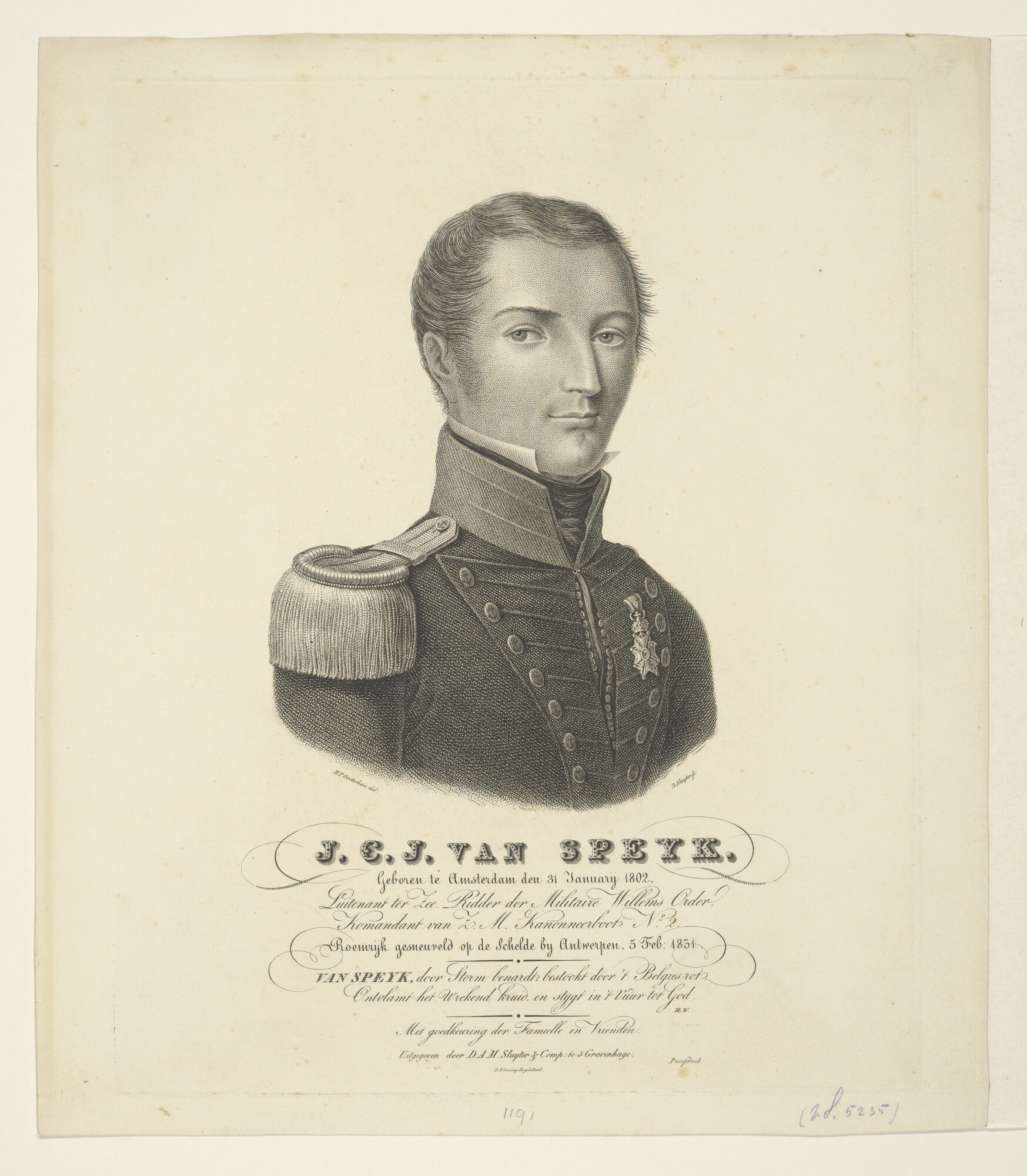 A.0482(03)11; Portret van J.C.J. van Speyk; prent