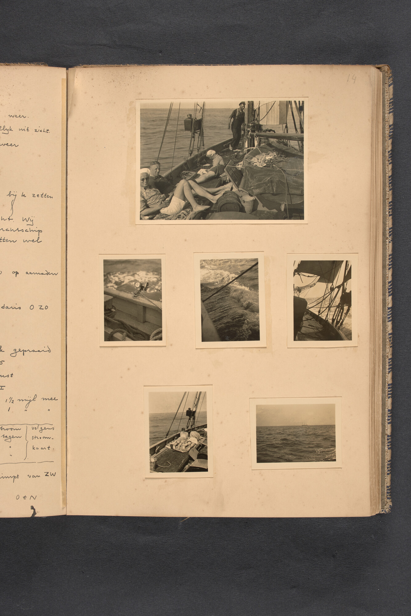 2017.0789; Logboek c.q. fotoalbum van een reis met zeilkotter Bellatrix naar Denemarken, 1937; logboek