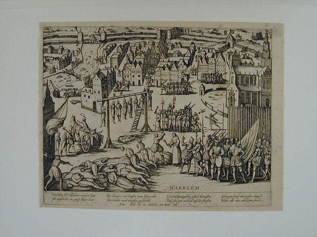 A.0145(027)128; Moord te Haarlem door de Spanjaarden, 13 juli 1573; prent