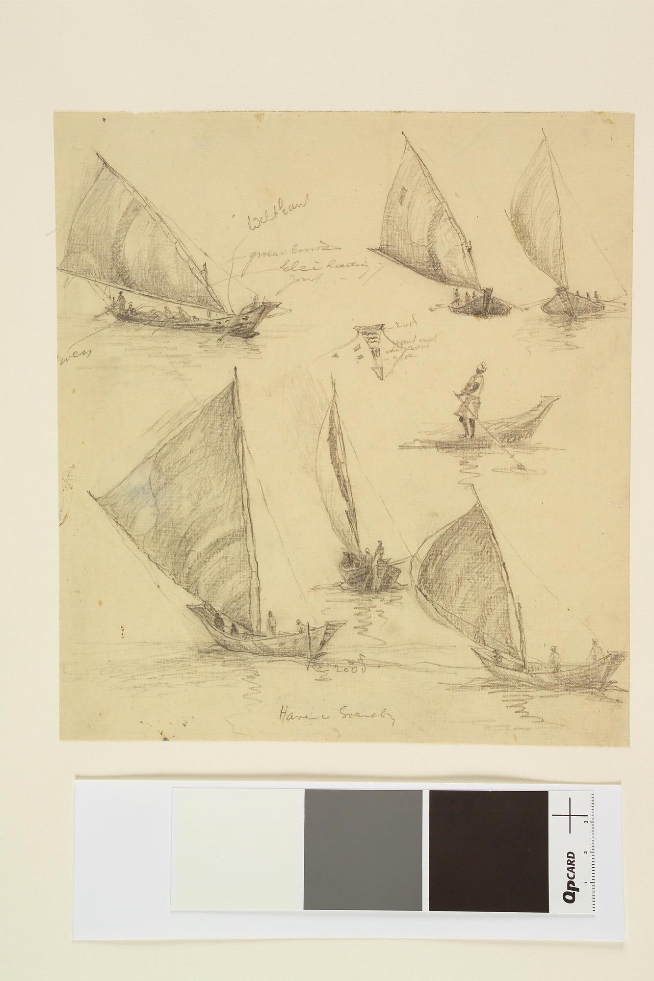 S.4824(10); Studies van prauwen; tekening