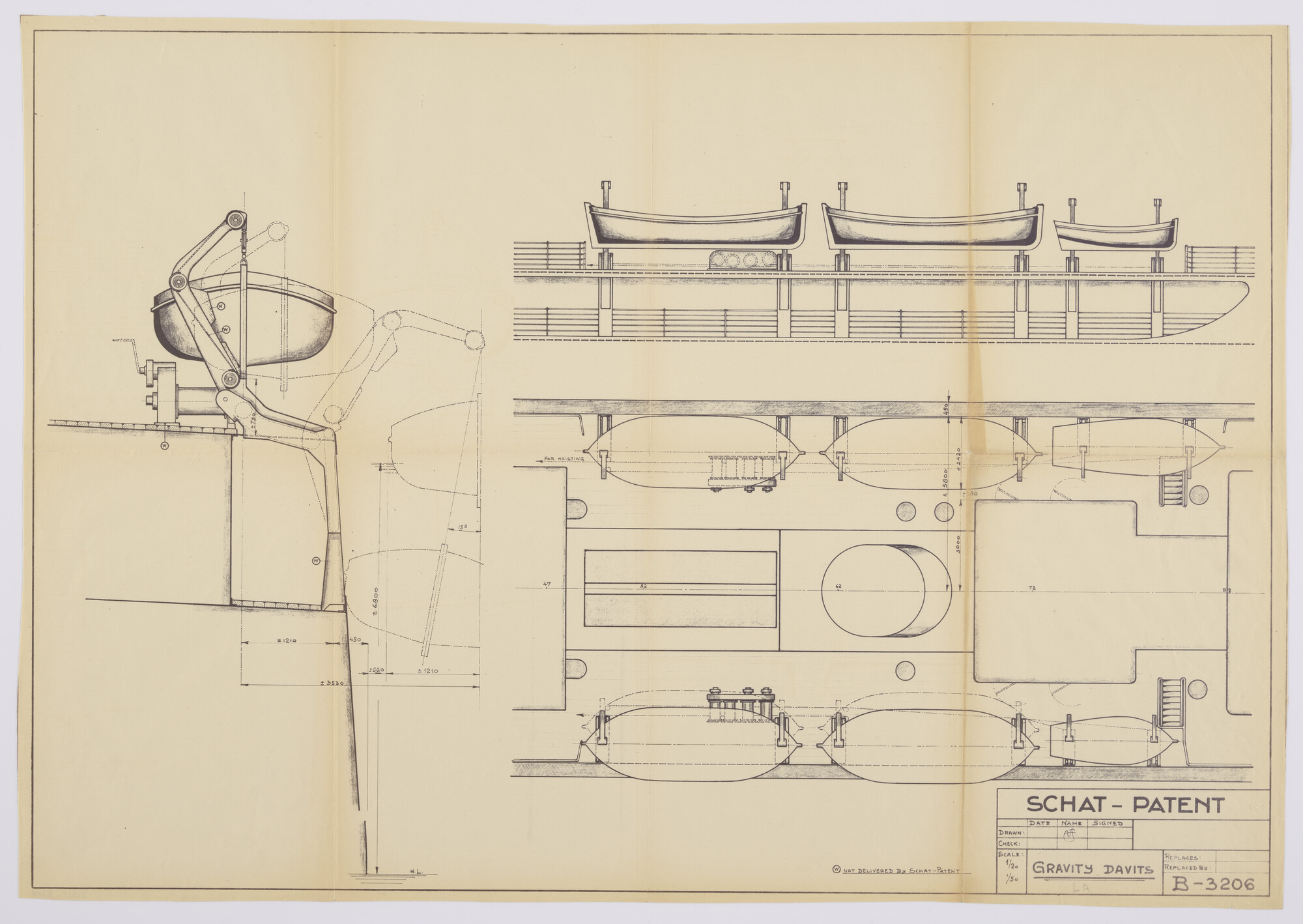2015.5206; Gravity (zwaartekracht) Davits Schat-Patent; technische tekening