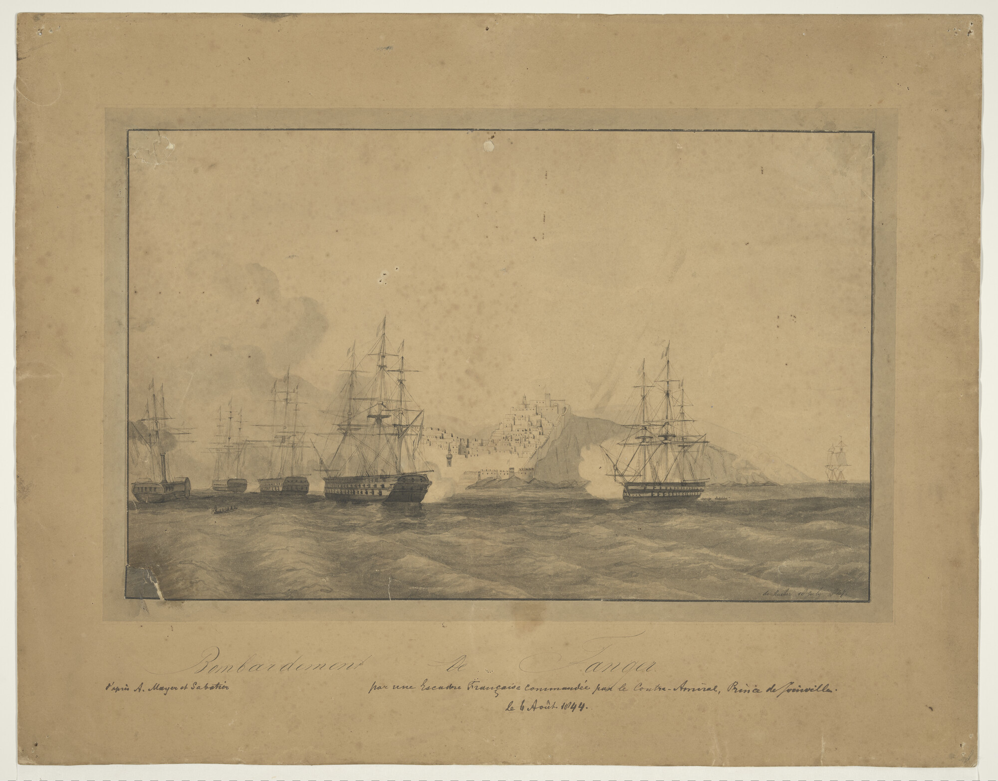 S.1603(56); Het bombardement van Tanger; tekening