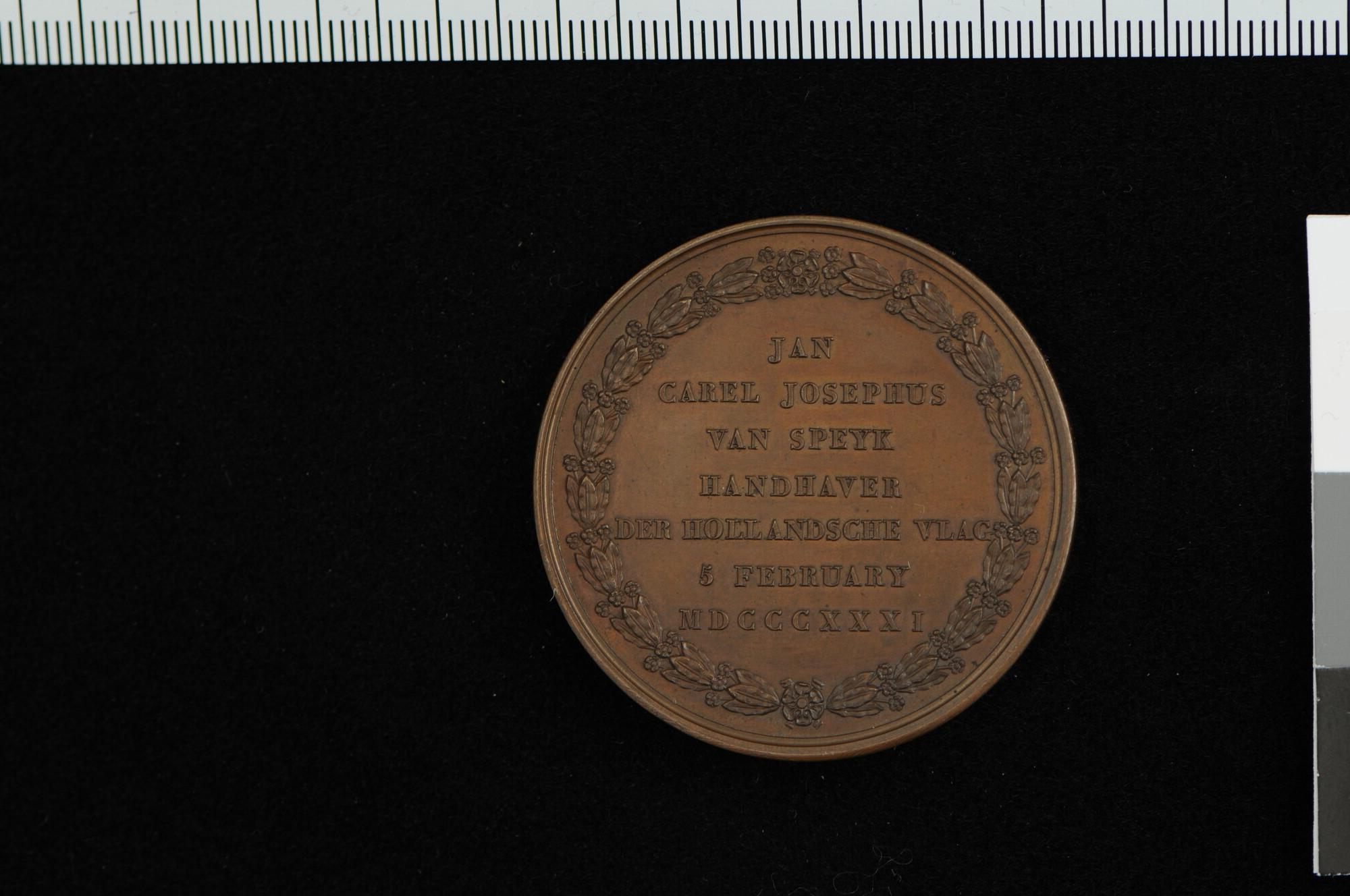 S.0295(04)2; Penning op de heldendood van Jan Carel Josephus van Speijk, 1831; penning