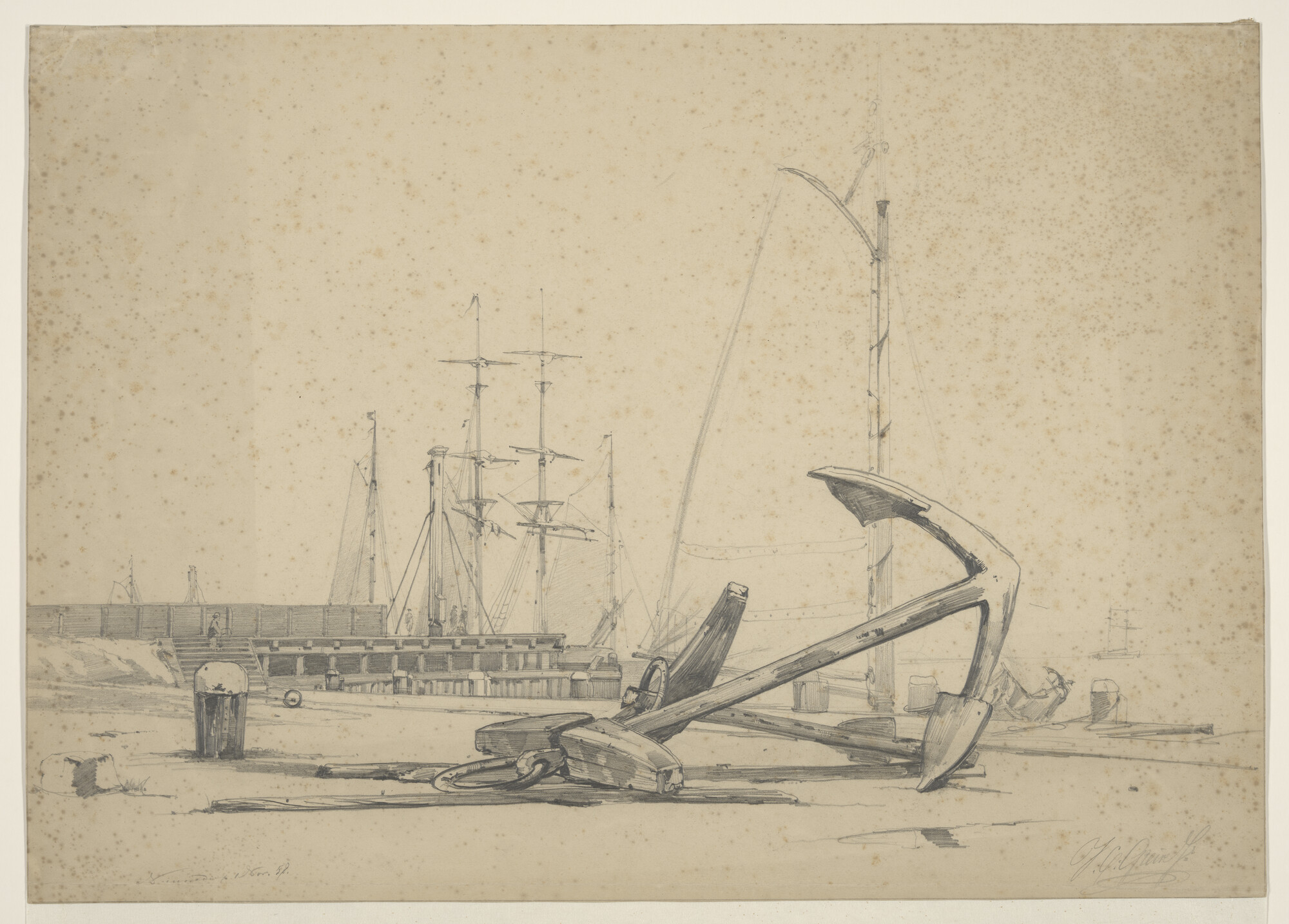 A.1136(02)c; De haven van het Nieuwe Diep te Den Helder; tekening