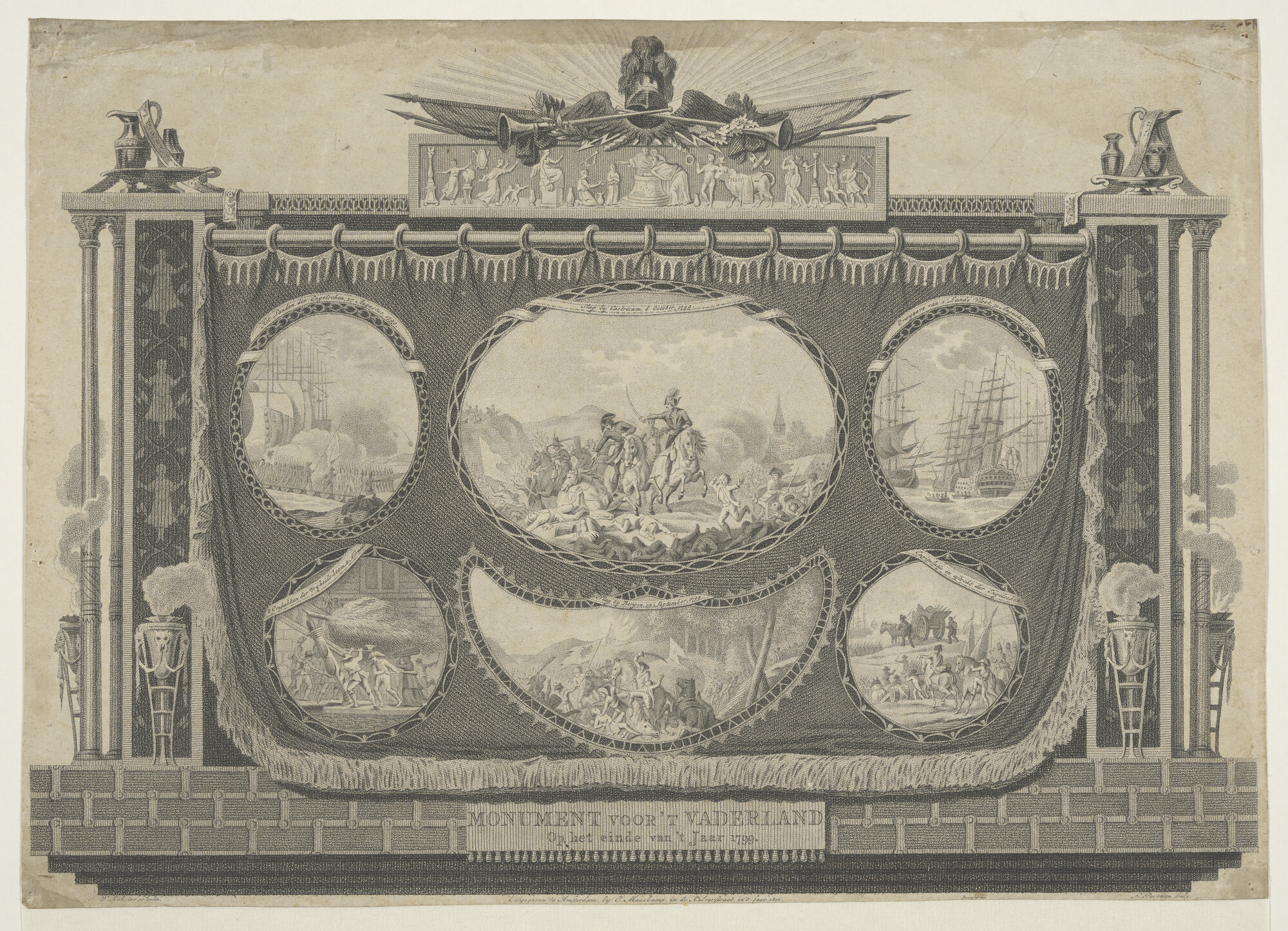 A.0356(56); Monument voor 't Vaderland op het einde van 't Jaar 1799; prent