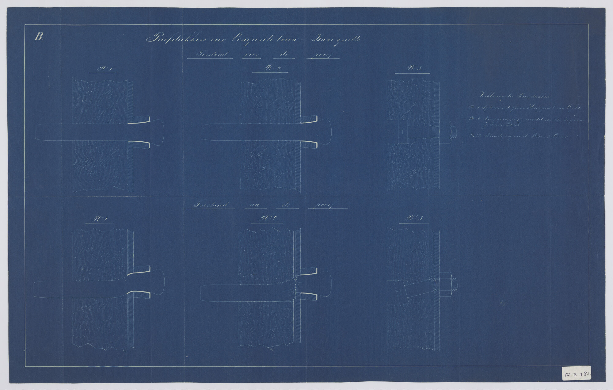 S.0687(02)198; Proefneming bevestiging huidgangen op spanten voor composietbouw; technische tekening