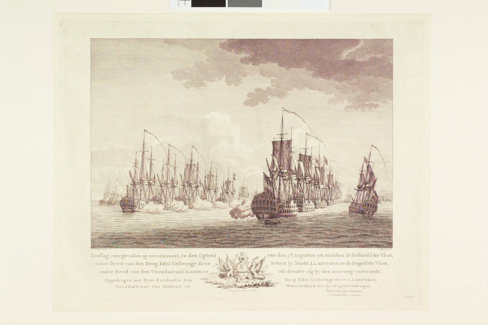 A.2244(06)a; De Zeeslag bij de Doggersbank in 1781; prent