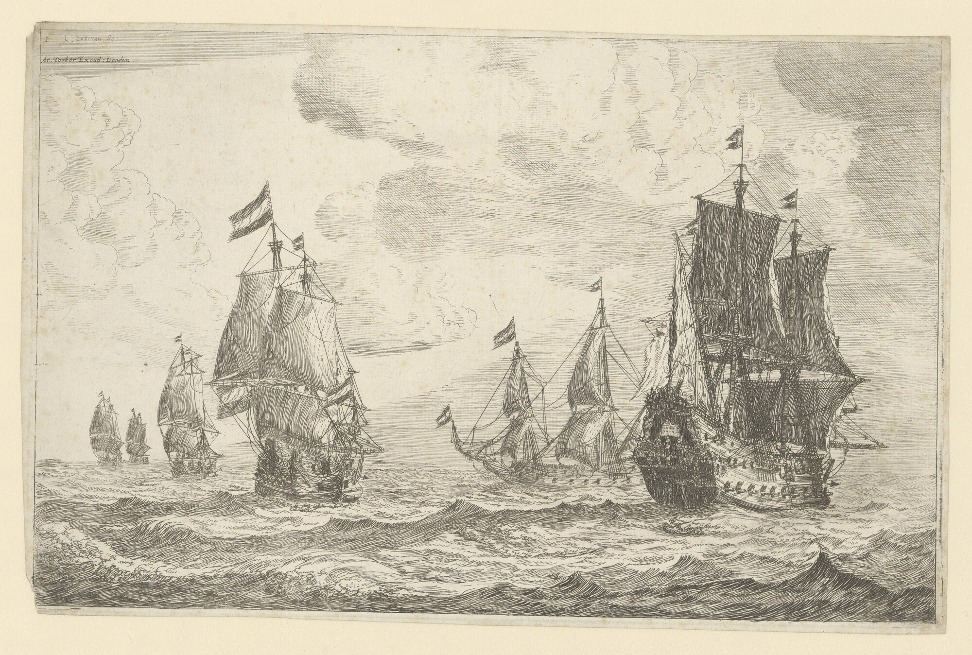 A.0149(0344); Een eskader oorlogsschepen; prent