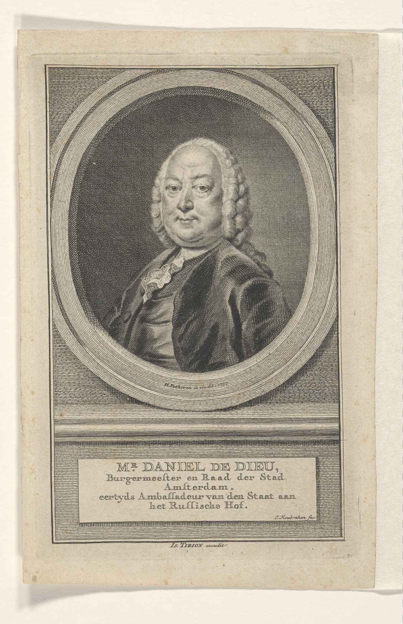 A.0964(01)49; Portret van burgemeester en raad van de stad Amsterdam Mr. Daniël de Dieu; prent