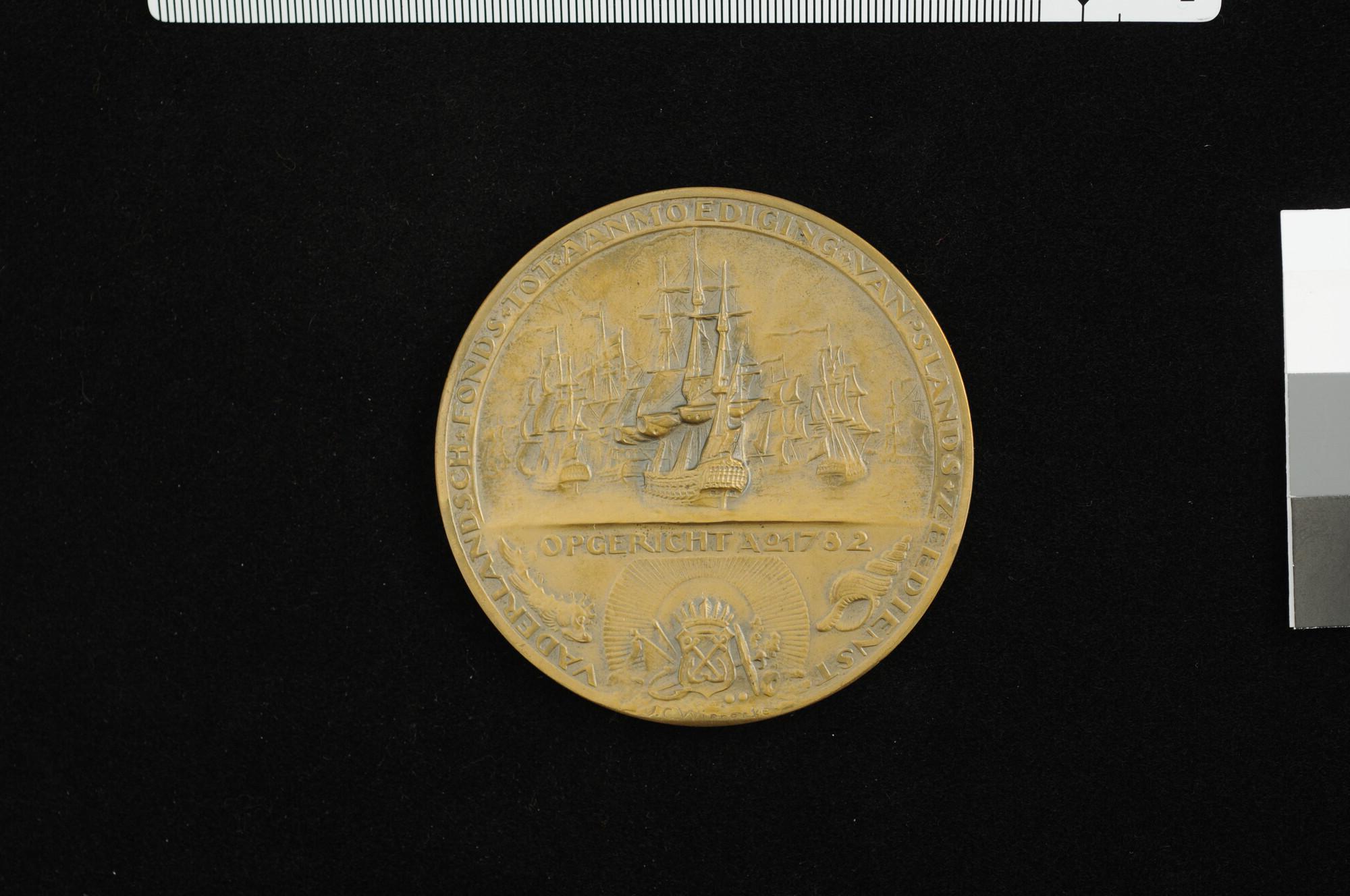 S.0878; Penning van de Kweekschool voor de Zeevaart te Amsterdam, 1928; penning