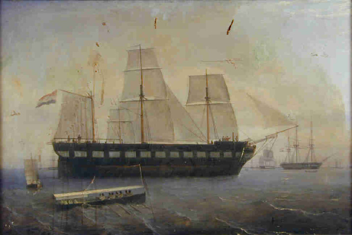 S.3070; Een rede in Oost-Indië; schilderij