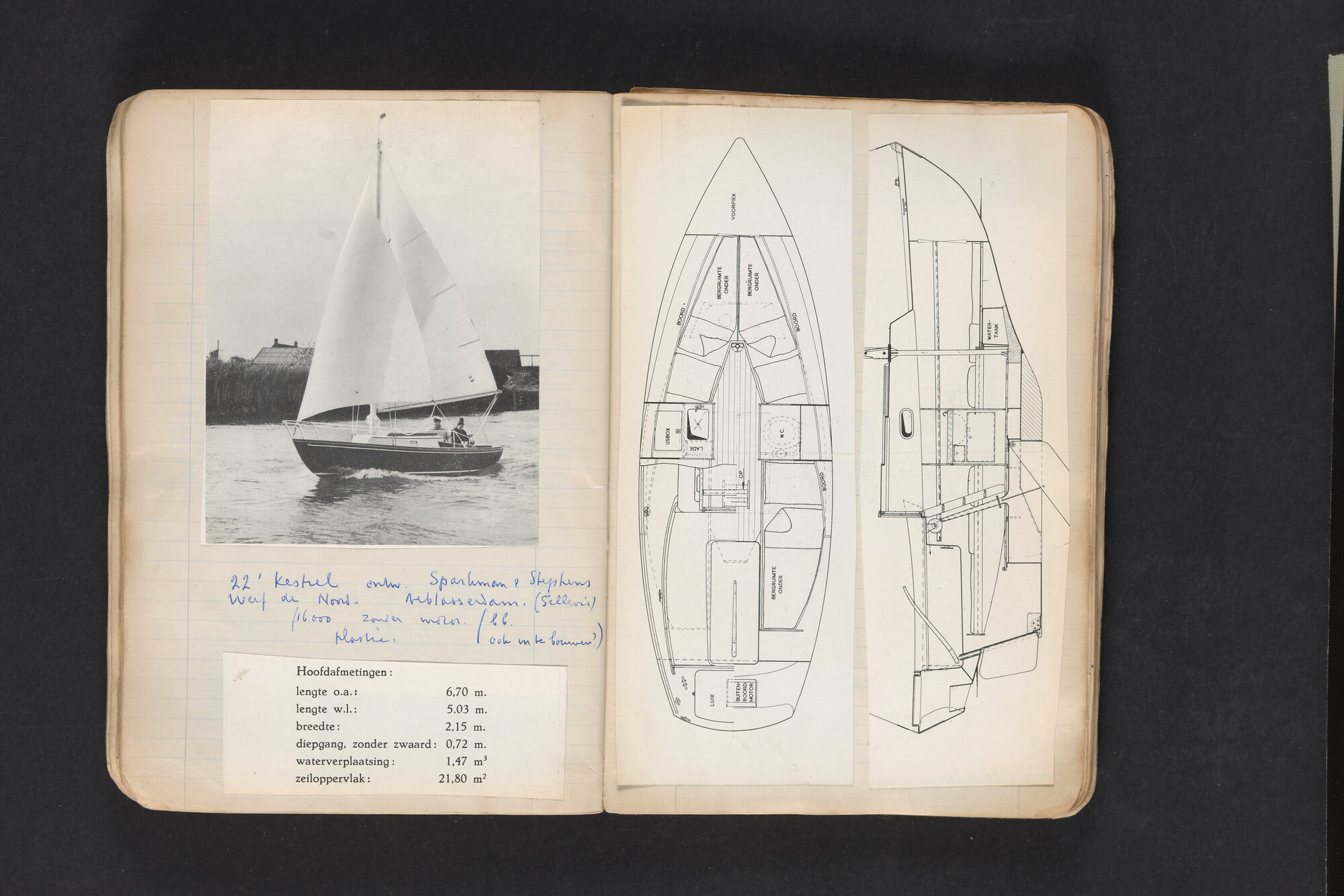 2017.0794; Logboek c.q. fotoalbum van reizen met zeeschouw Grutto in Nederland, 1961-1962; logboek
