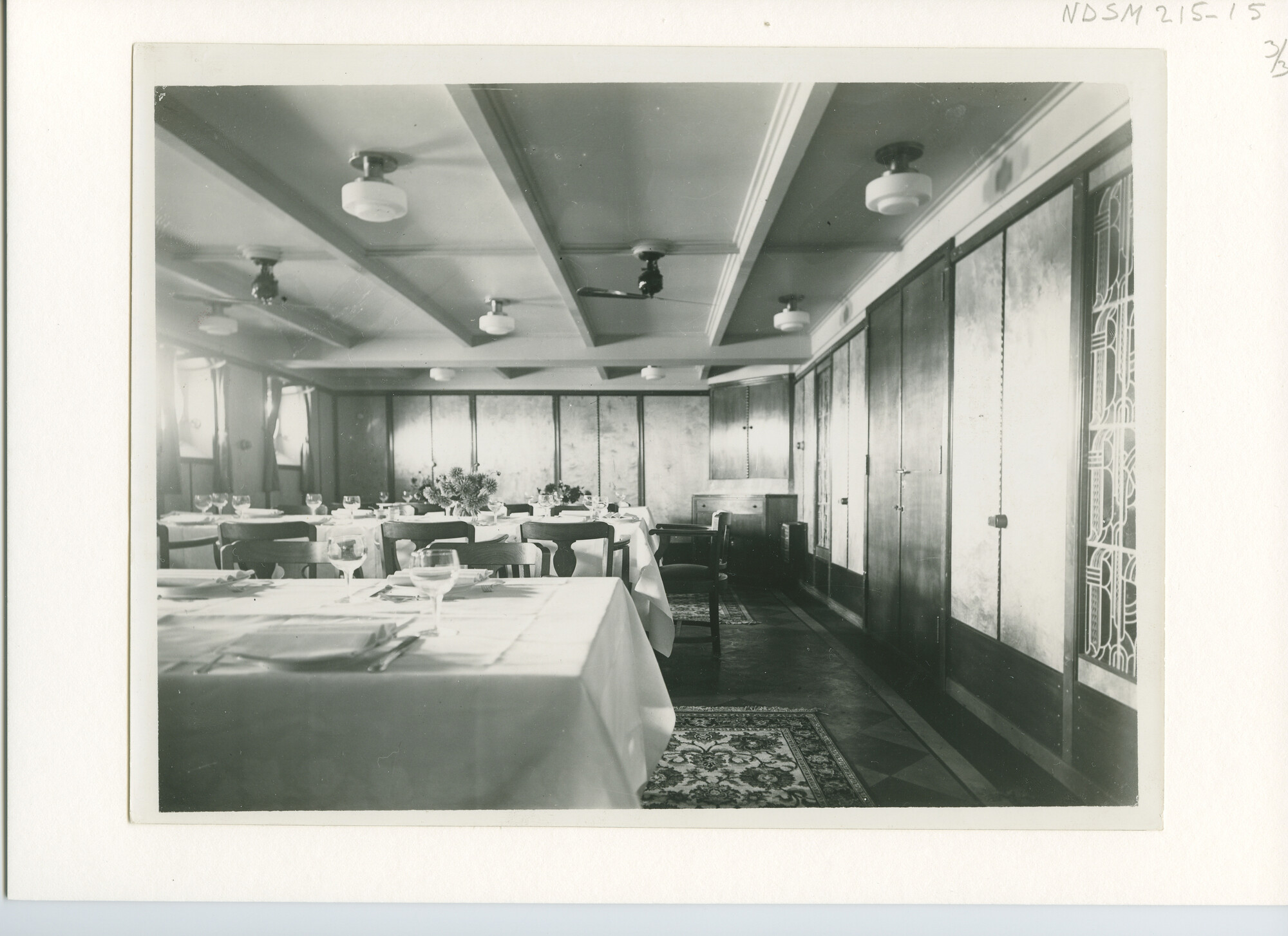 S.5444(0934)3; Interieurfoto van het Noorse vrachtschip ms. Berganger; foto