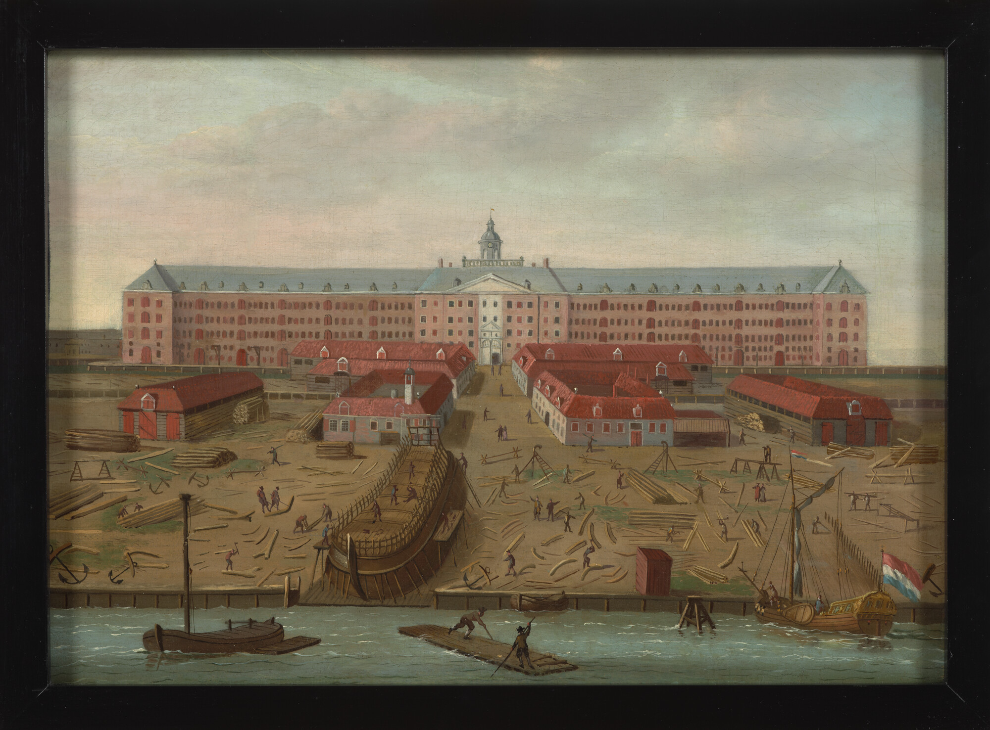 S.0058; Het magazijn en de werf van de VOC te Amsterdam; schilderij