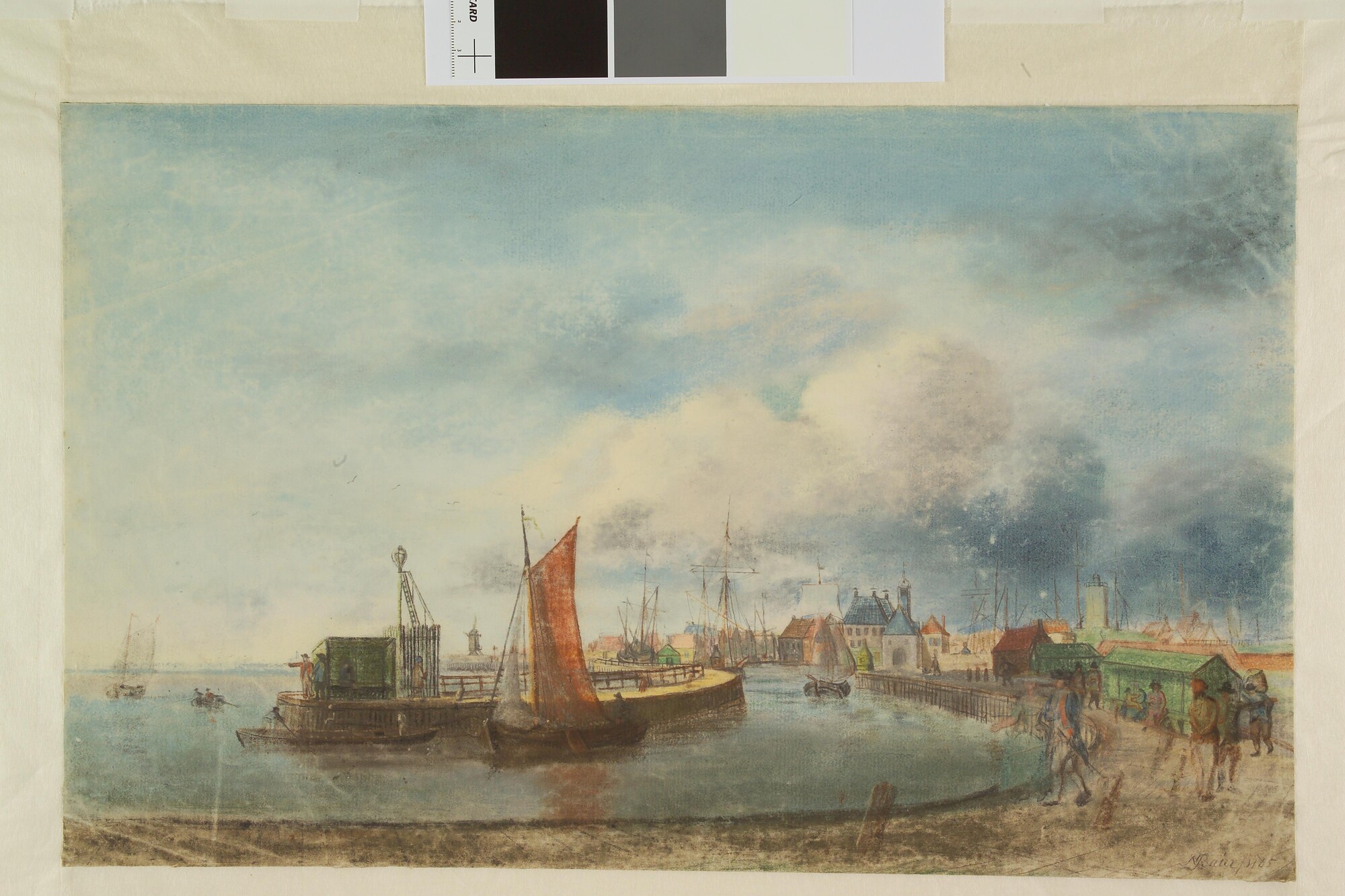 S.1603(30); De haven van Harlingen; tekening