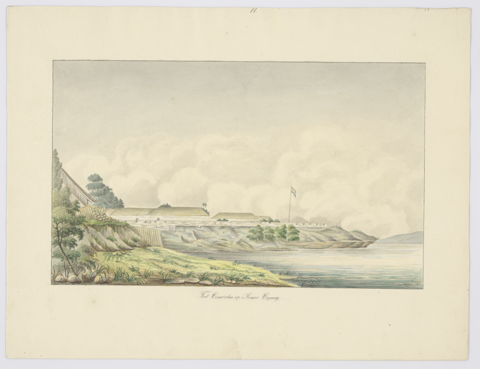 A.3540(02)11; Het fort Concordia op Timor Copang; tekening