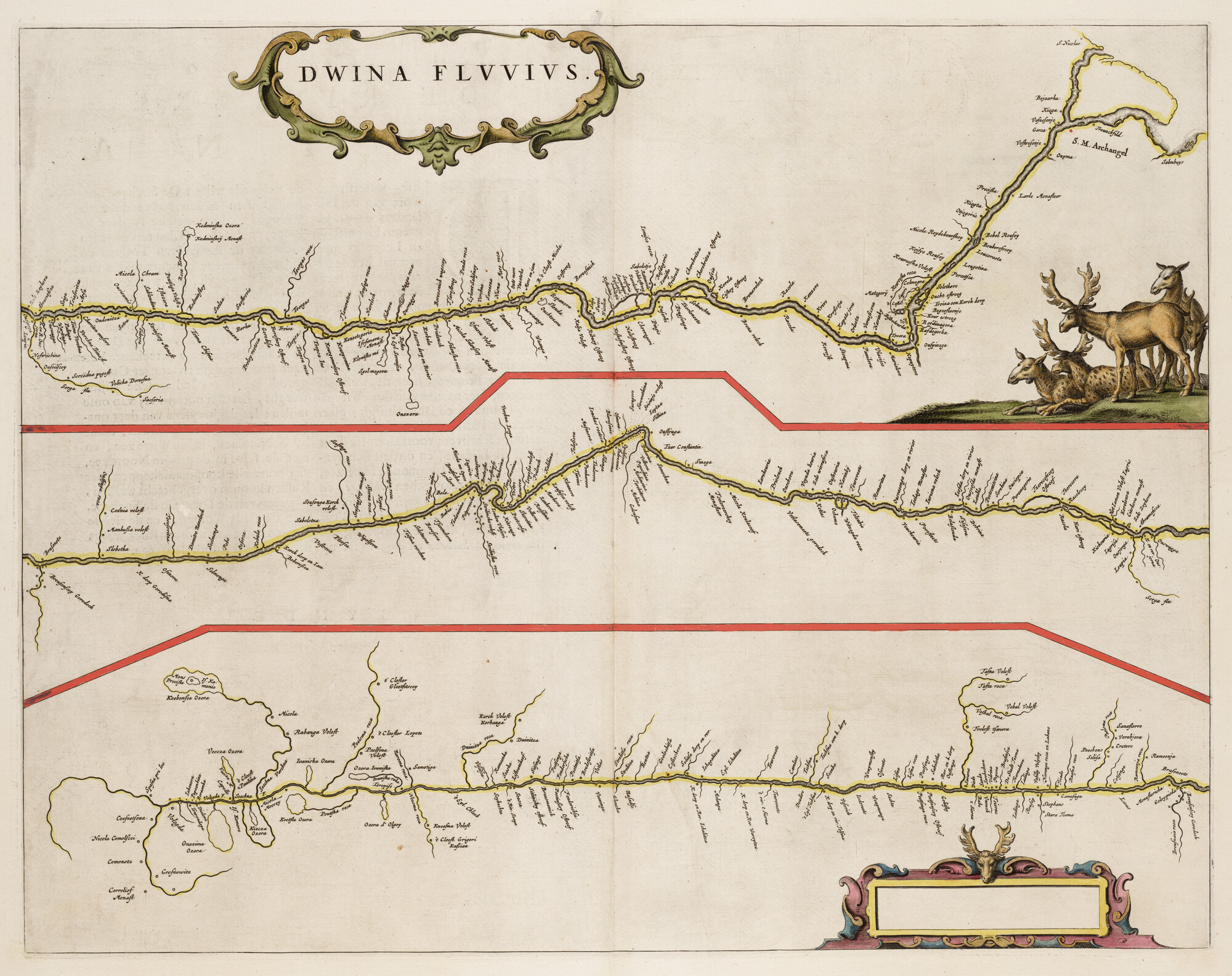 S.1034(01) [kaart 084]; Kaart van de rivier de Dwina; landkaart