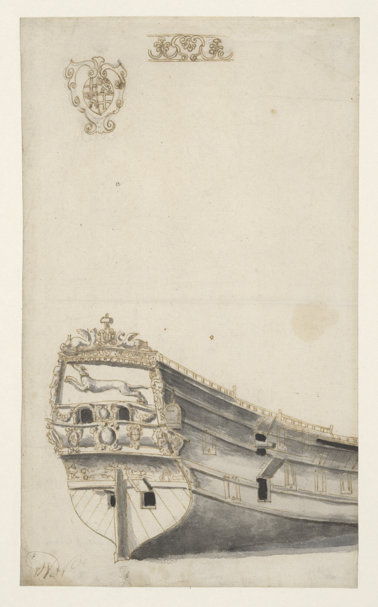 A.0149(0168); Het schip de Windhond; tekening