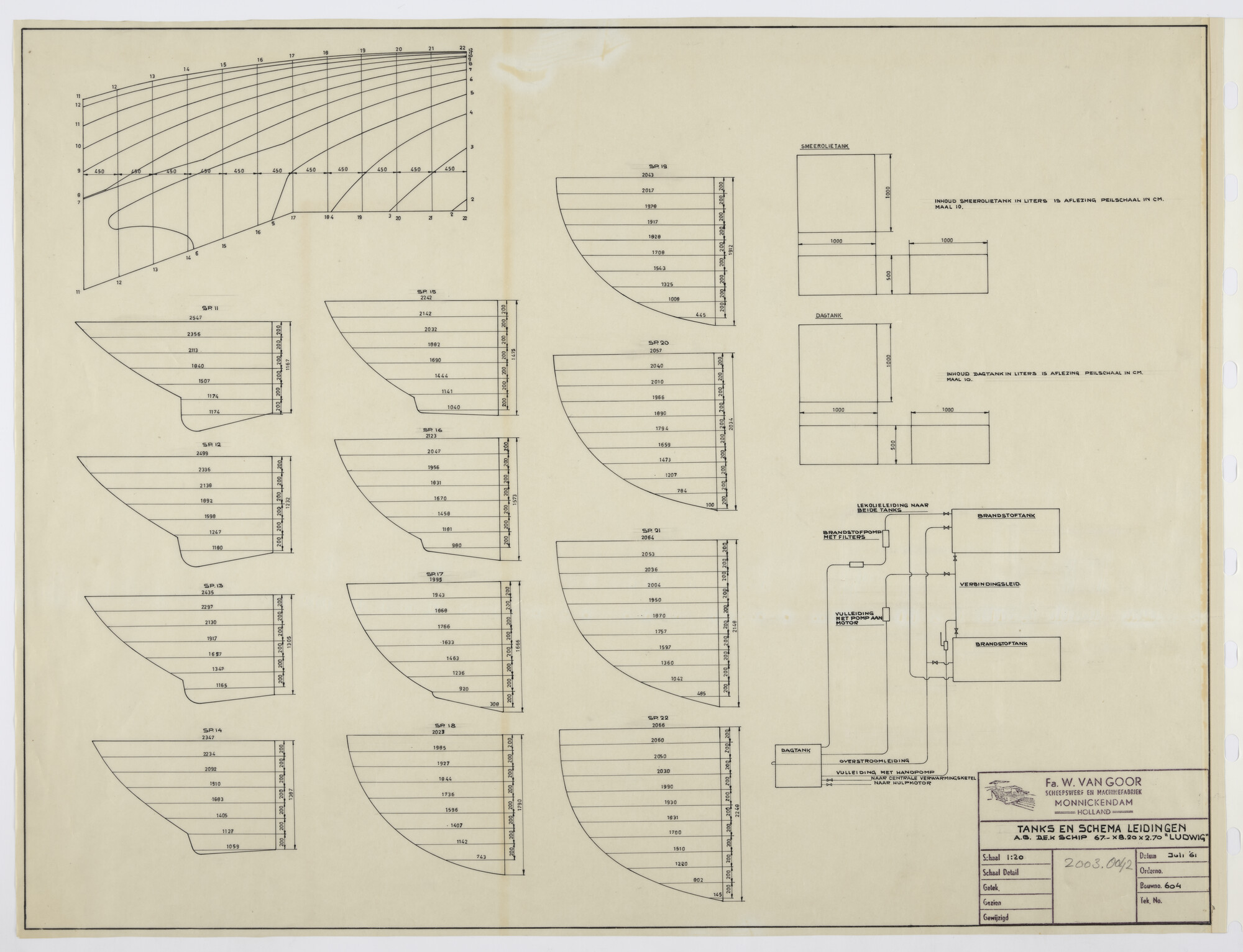 2003.0042; Tanks en schema leidingen; technische tekening