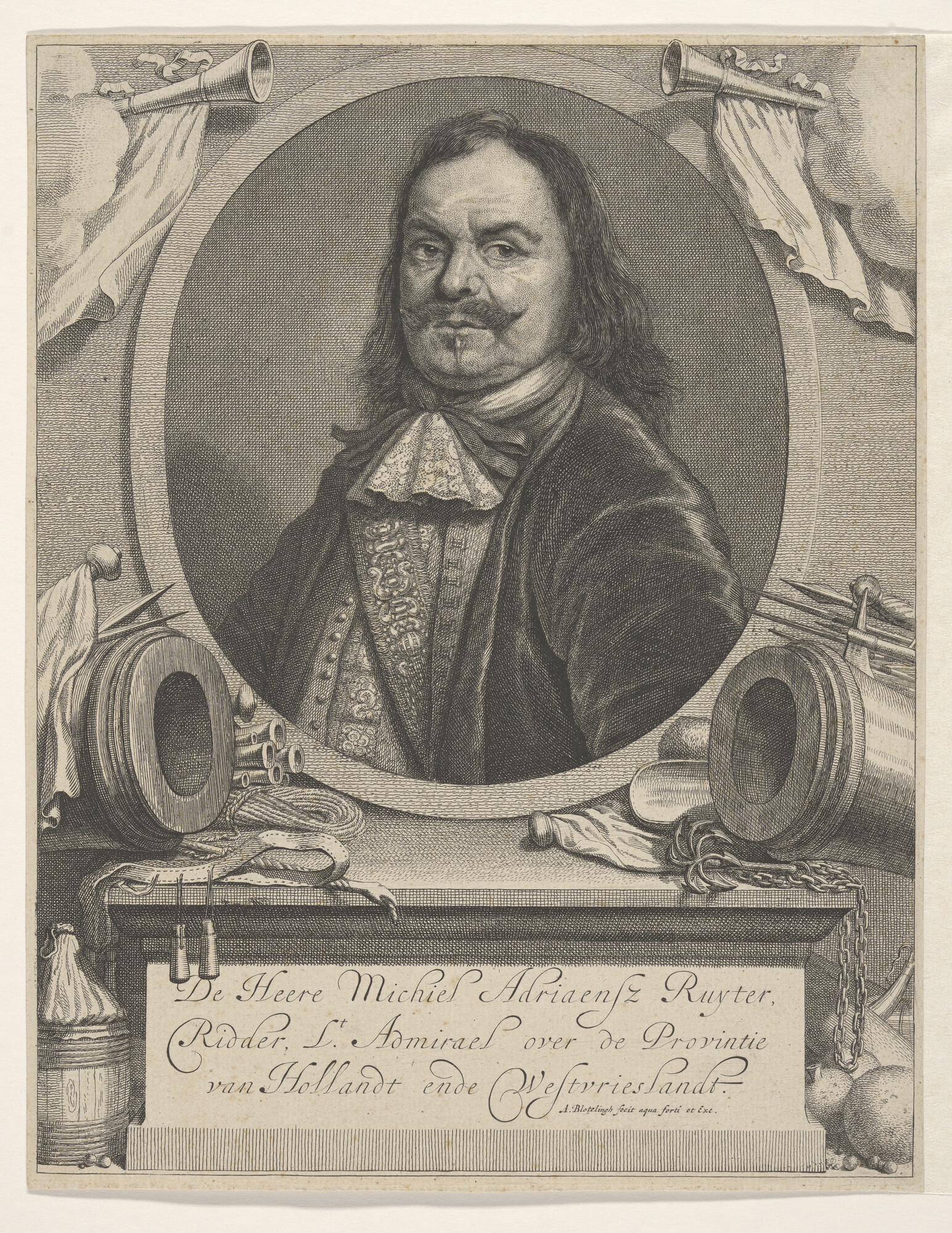 A.1242; Portret van Michiel A. de Ruyter; prent