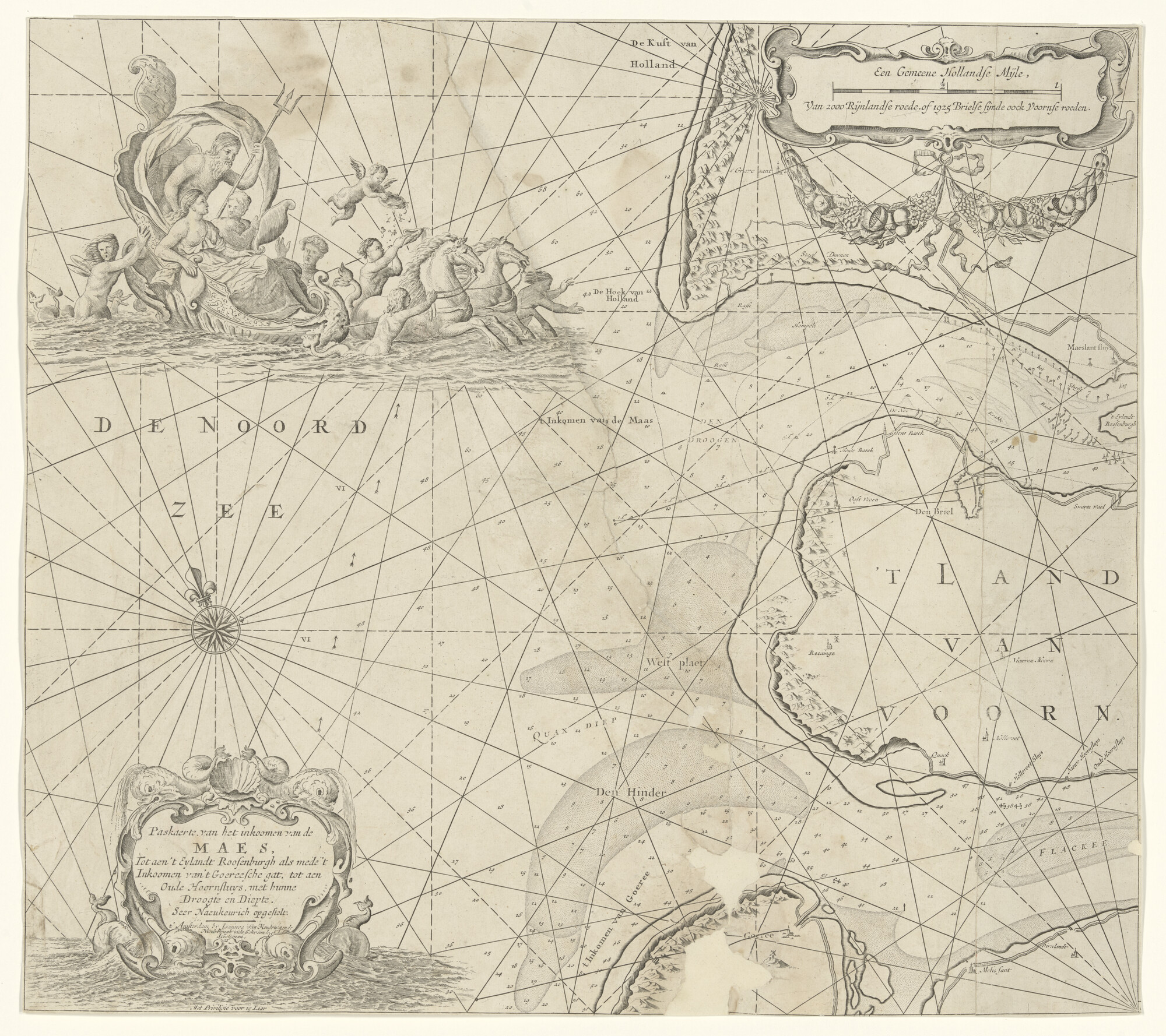 S.1072(02)32; Kaart van de monding van de Maas; zeekaart