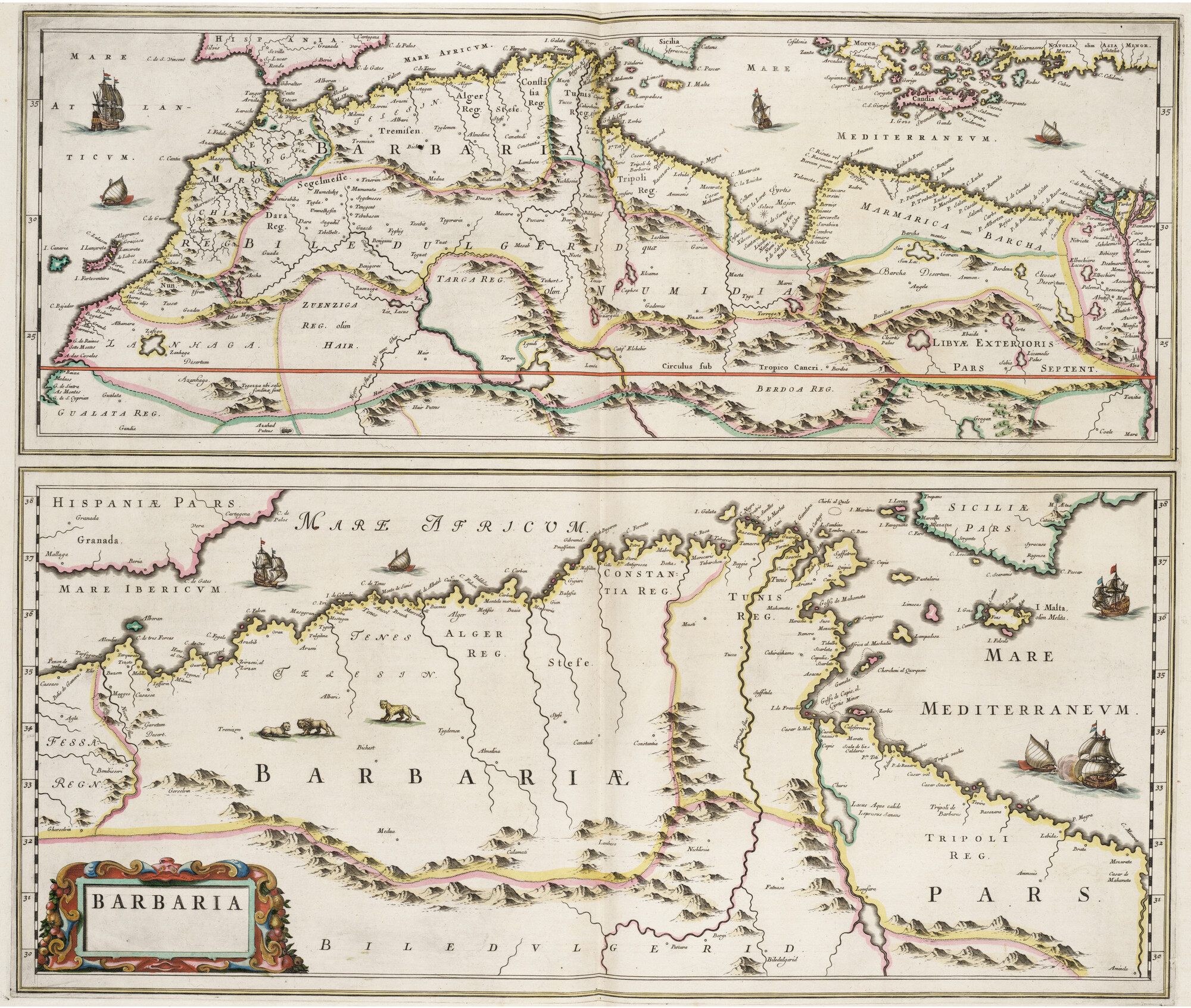 S.1034(08) [kaart 034]; Kaart van Noord-Afrika; landkaart