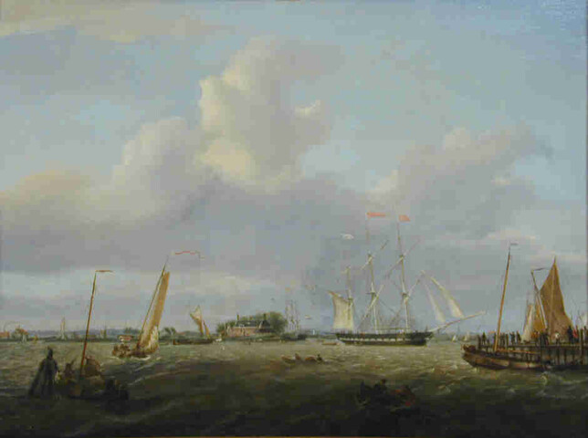 S.4488(04); Het fregatschip Zaanstroom; schilderij