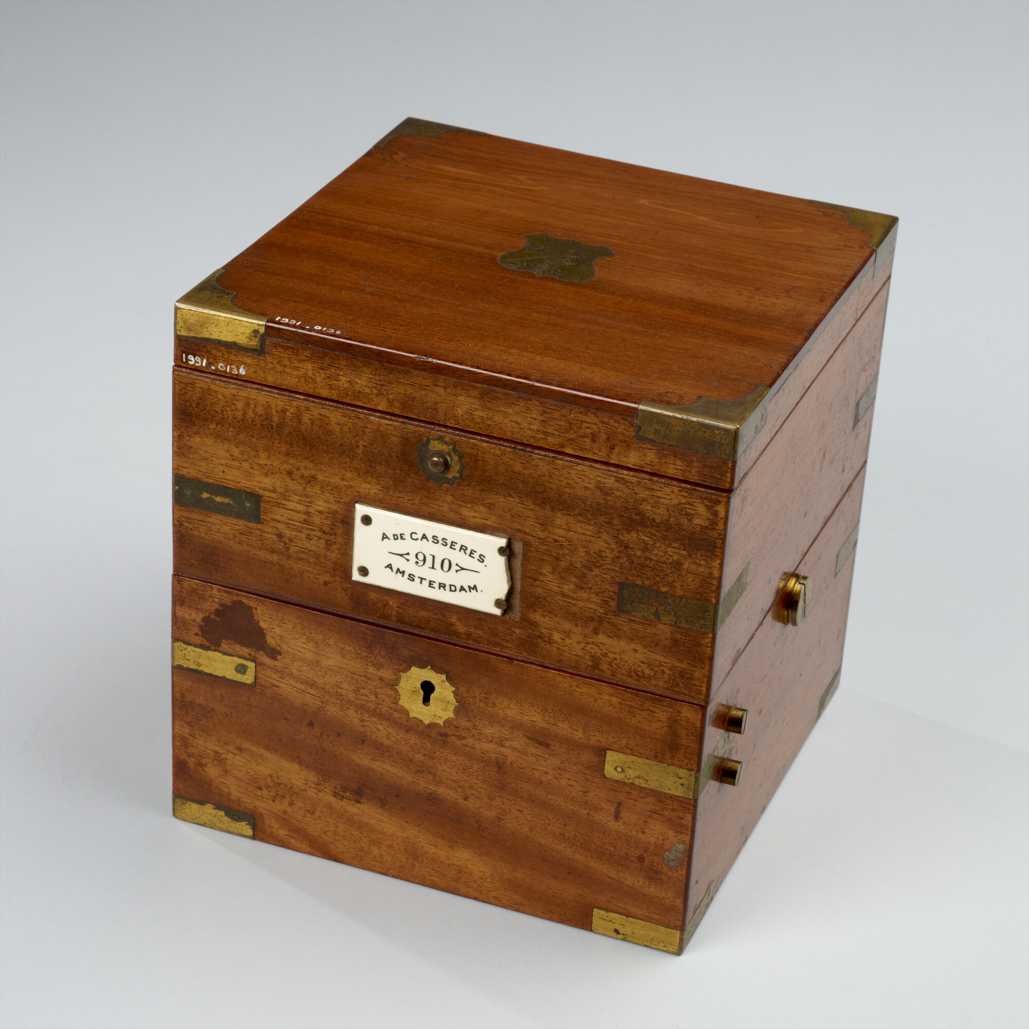 1991.0136; Tijdmeter nummer 910 door Abraham de Casseres, Amsterdam, circa 1885; tijdmeter
